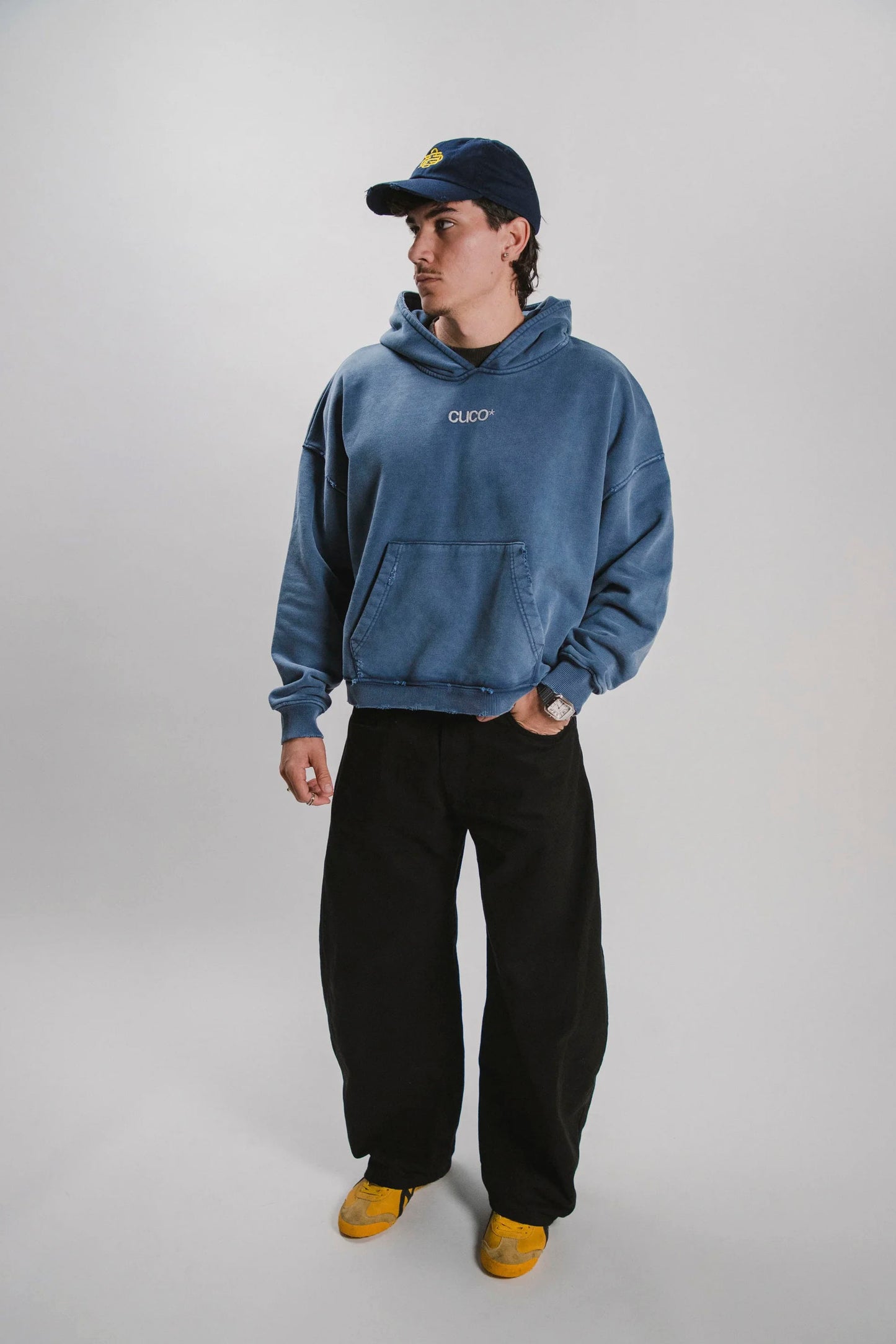 CUCO BOARD CLUB Silver Horizon Hoodie washed blue heavyweight hoodie unisex coastal style