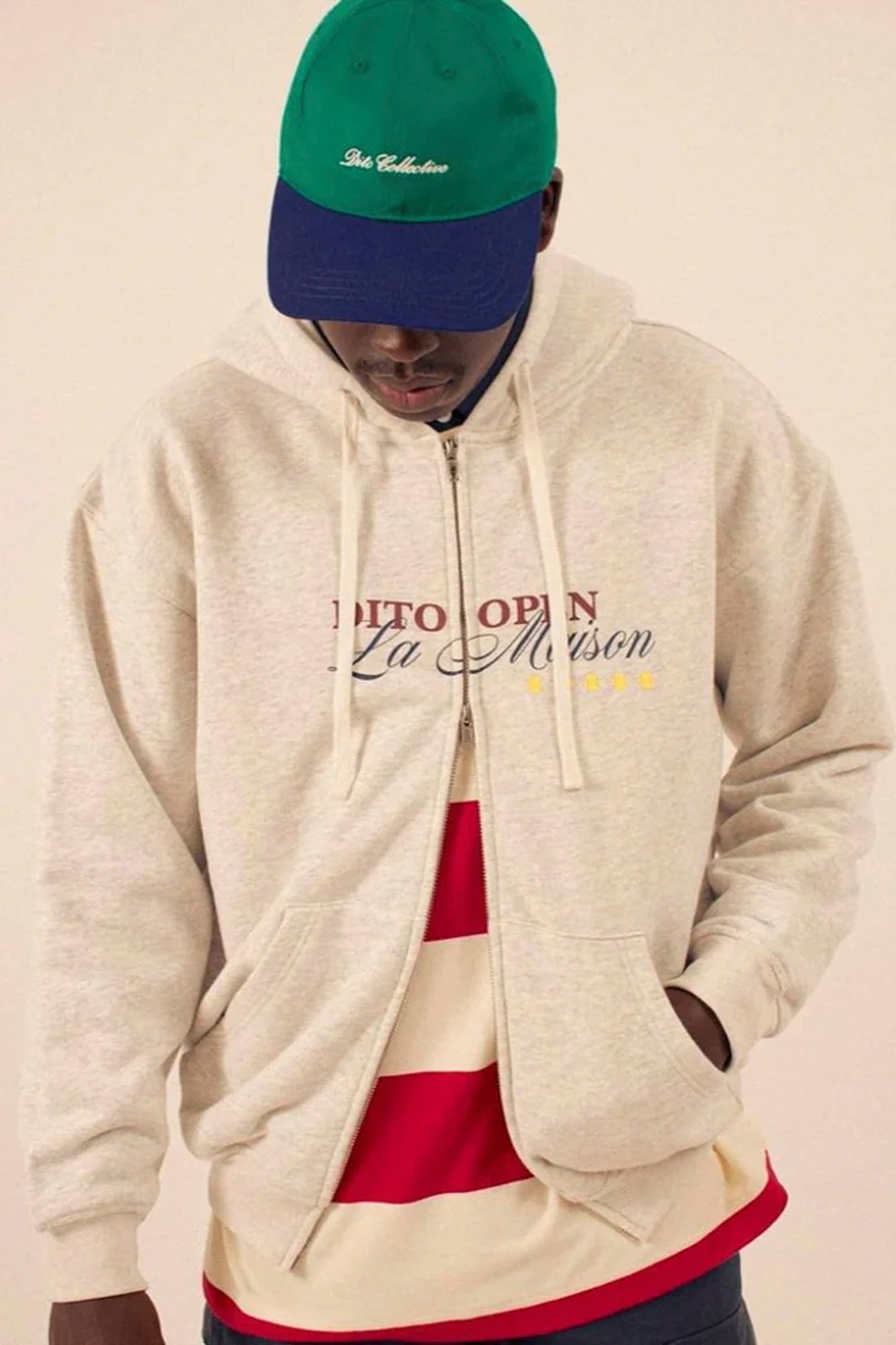 DITO COLLECTIVE Zip Hoodie heather grey hoodie for men
