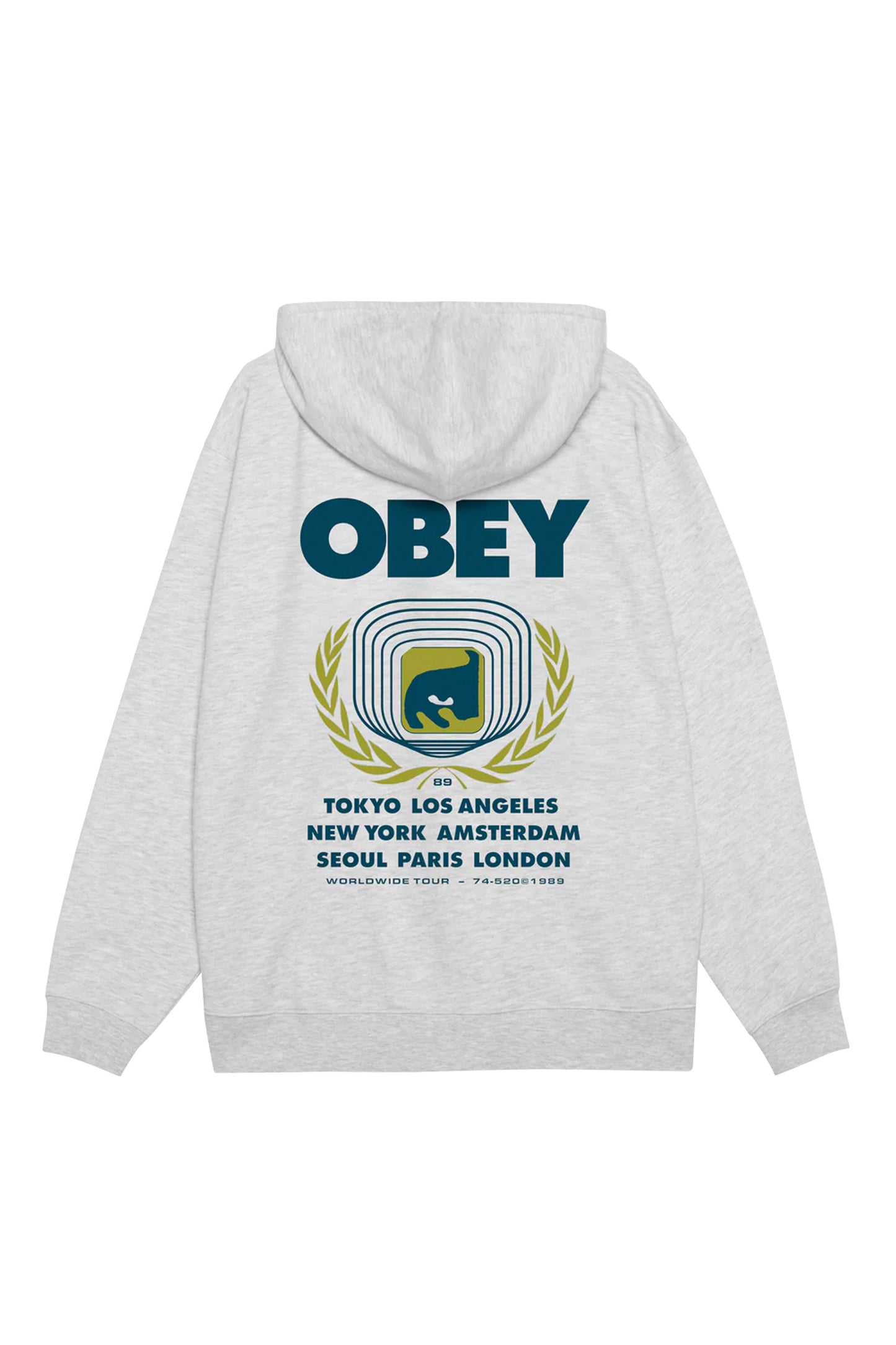 Pukas Surf Shop OBEY Icon Eye Wreath Pullover Hood in HEATHER GREY