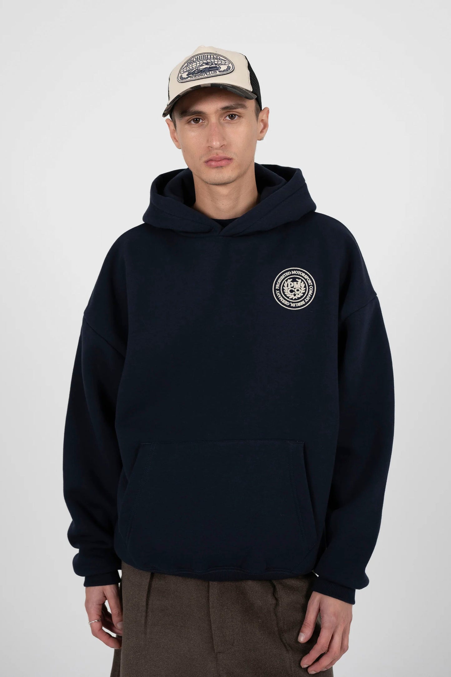 PROHIBITED deep blue horse racer hoodie - men's coastal lifestyle clothing at Pukas Surf Shop
