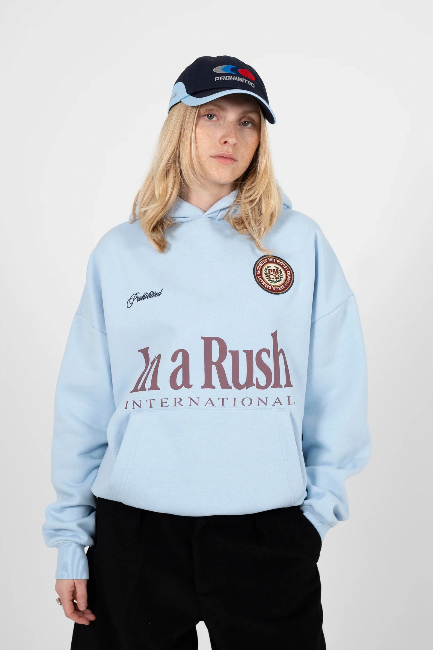 PROHIBITED light blue hoodie - men's coastal lifestyle clothing at Pukas Surf Shop
