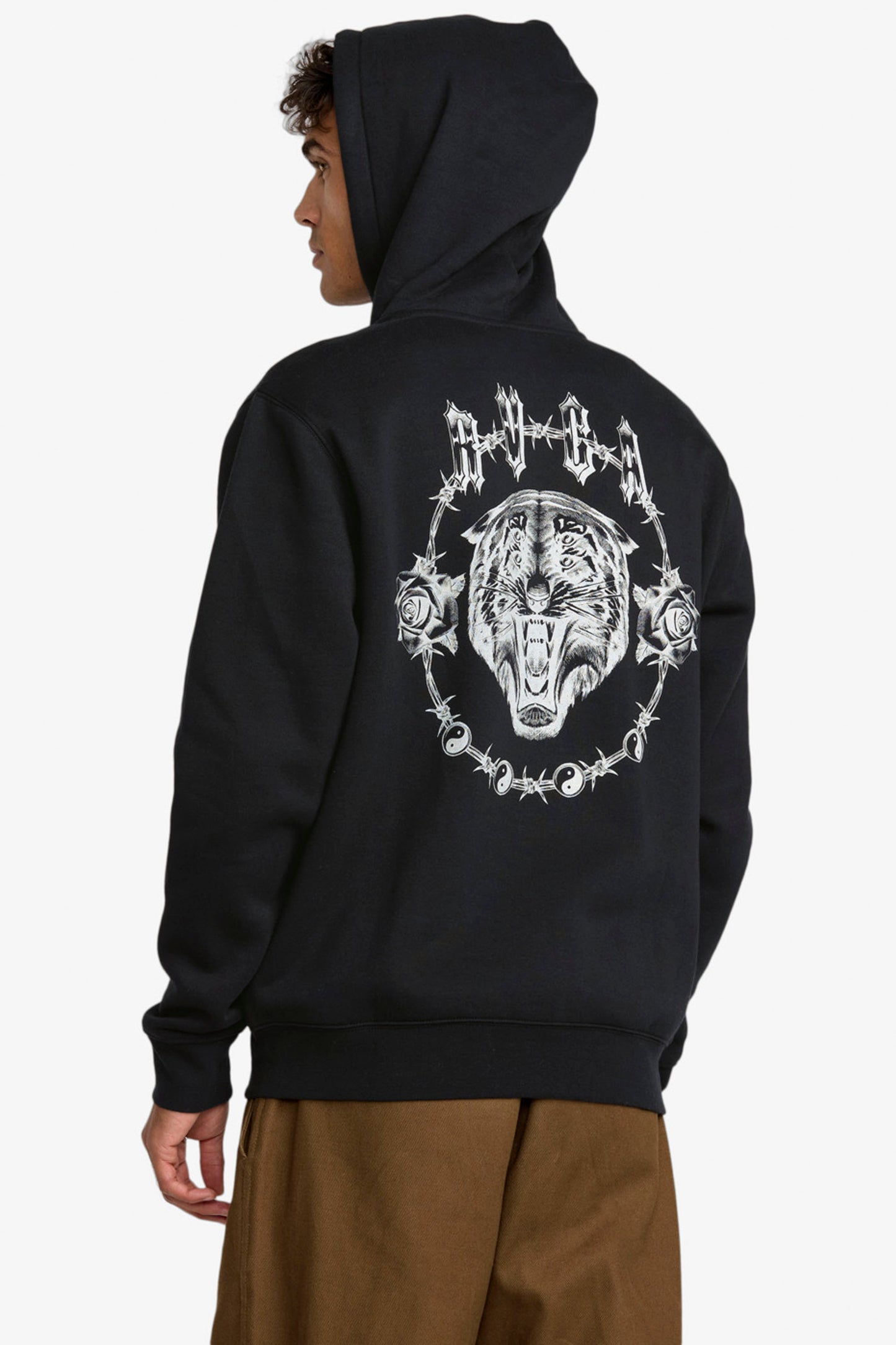 Pukas Surf Shop RVCA zip hoodie with tiger eyes graphic