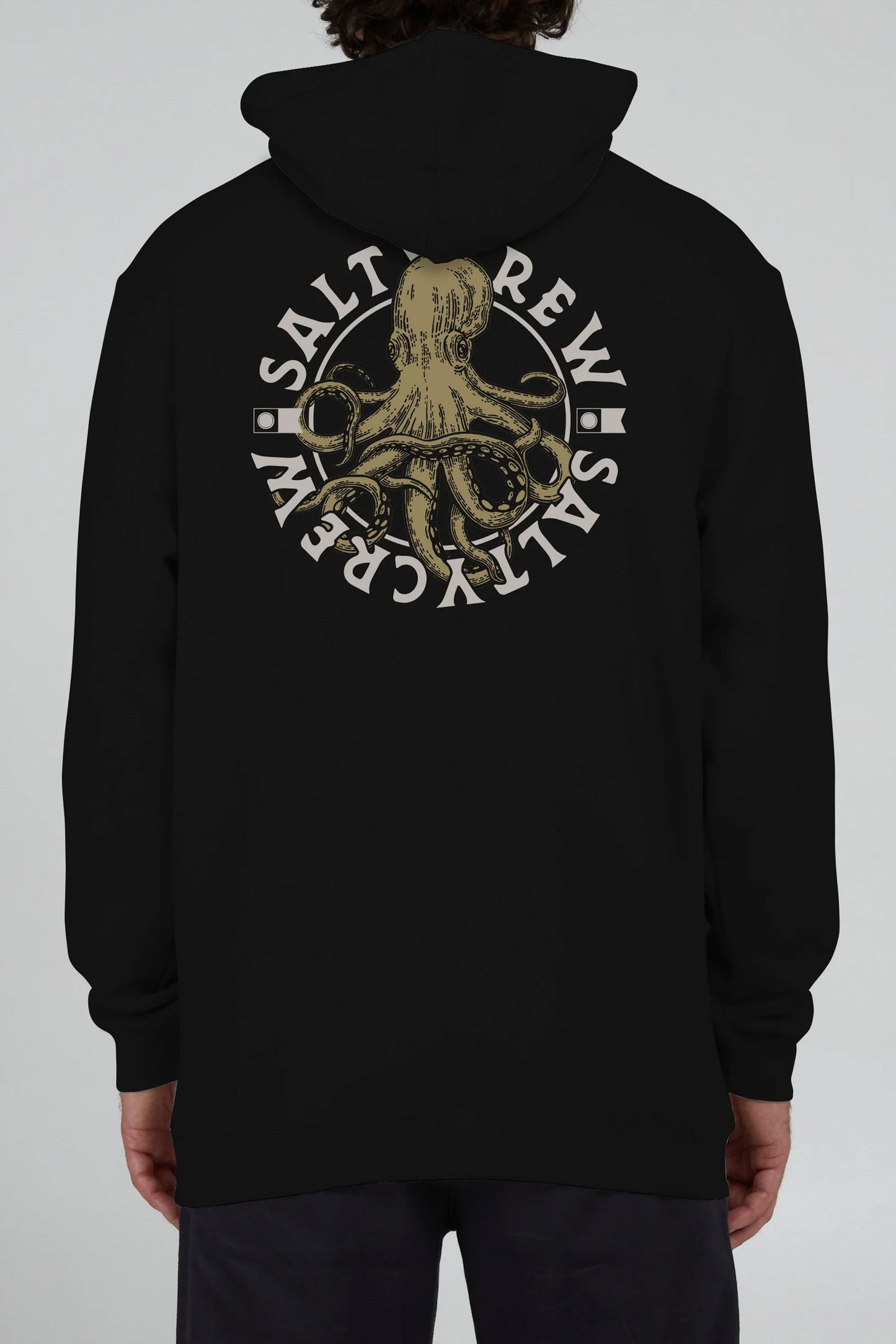 Pukas Surf Shop Salty Crew men’s printed fleece hoodie in black
