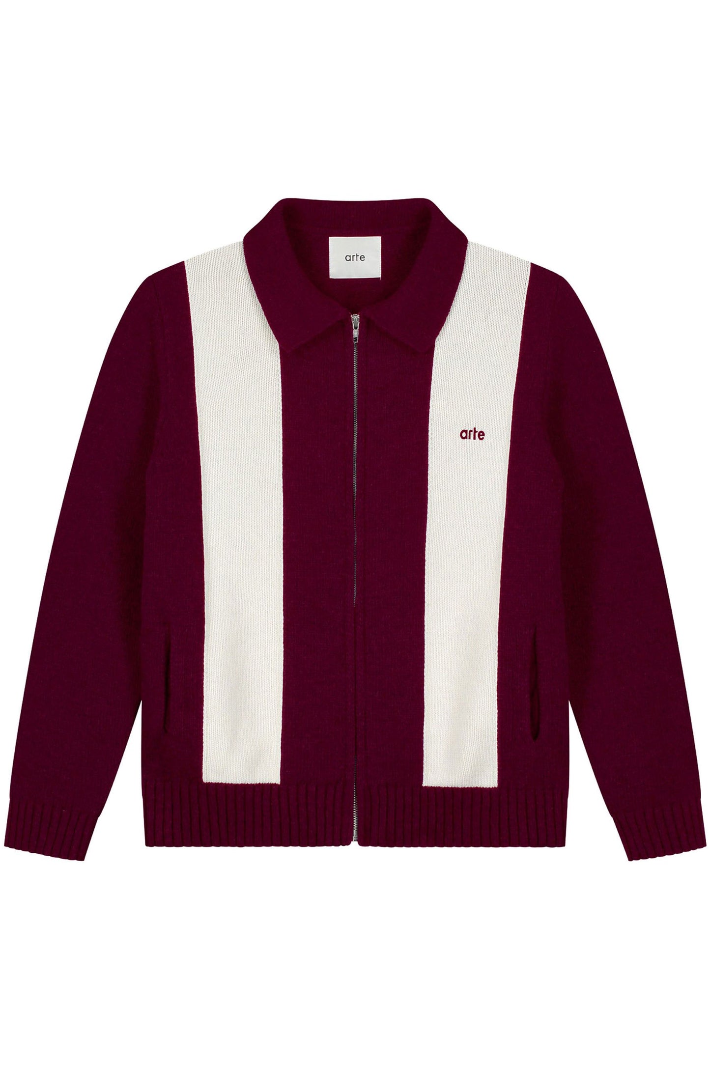 Pukas Surf Shop Man Jacket Arte Cardigan Bordeaux Cream
