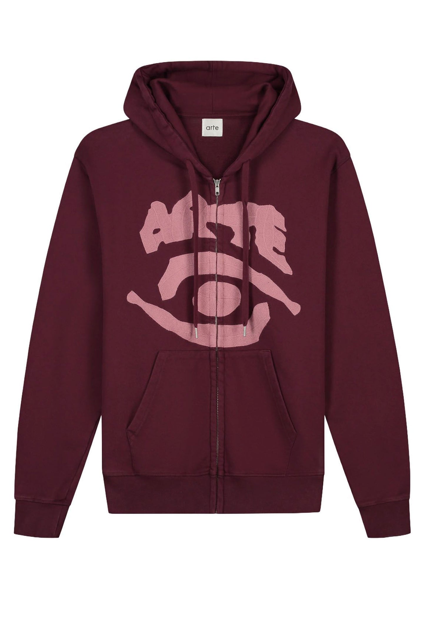 Pukas Surf Shop Man Jacket Arte Eye Front Zip Hoodie Bordeaux