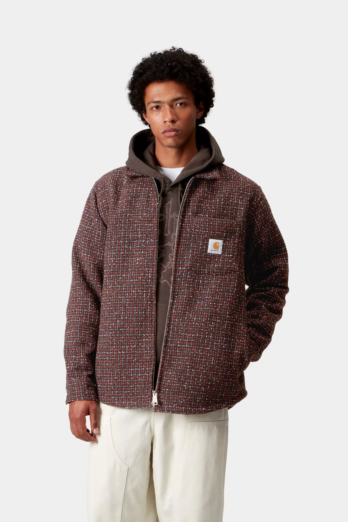 Pukas Surf Shop Carhartt WIP Bellamy Check Shirt-Jacket Tobacco relaxed fit workwear inspired
