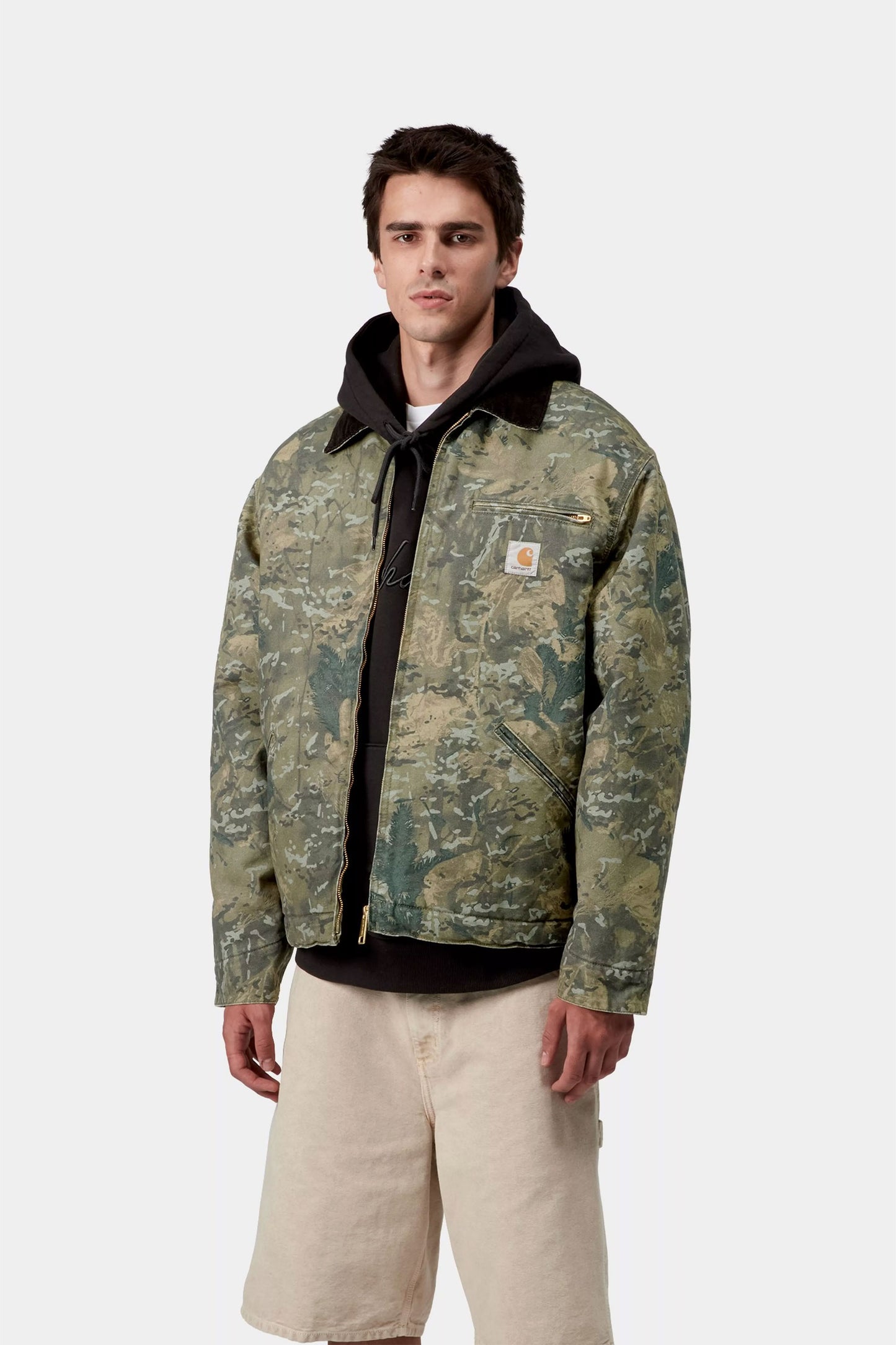 Pukas Surf Shop Carhartt Wip camo chore jacket in green/black