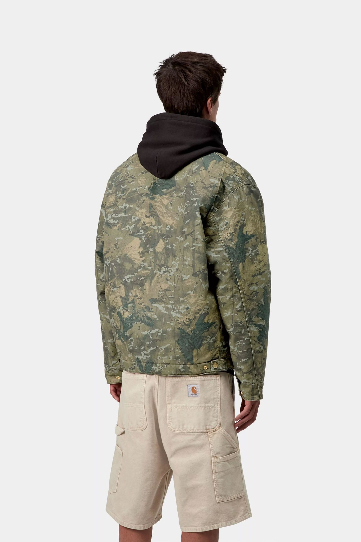 Pukas Surf Shop Carhartt Wip camo chore jacket in green/black