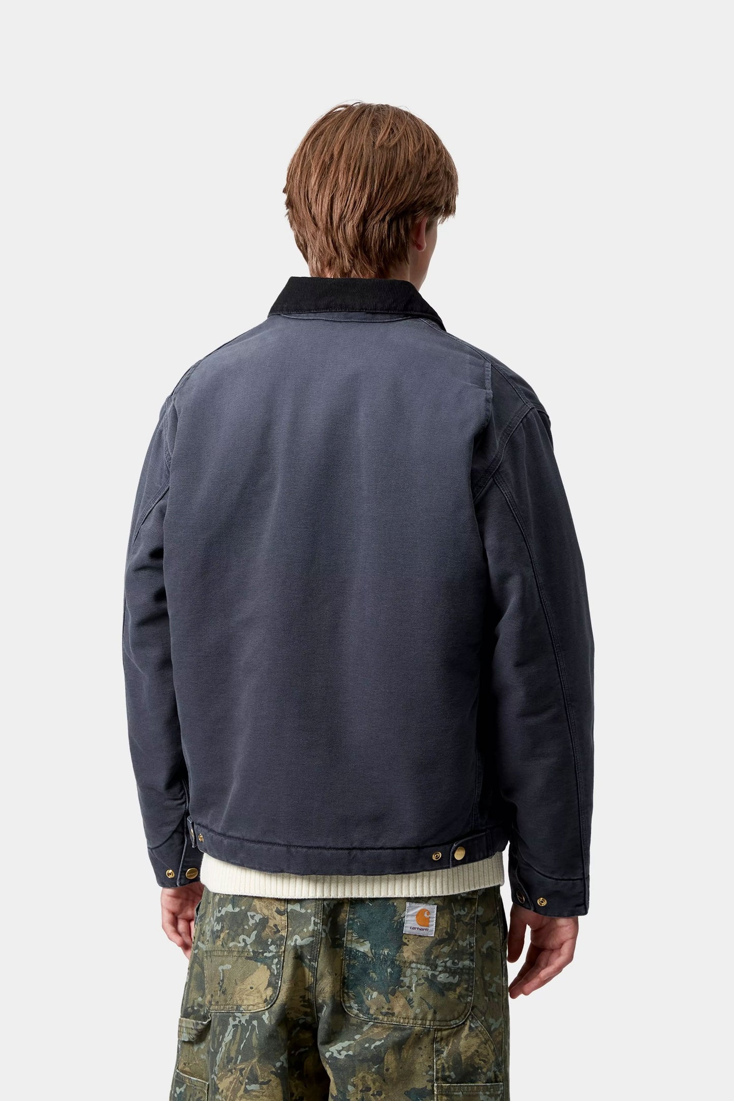 Pukas Surf Shop Carhartt Wip chore canvas jacket in dark navy and black