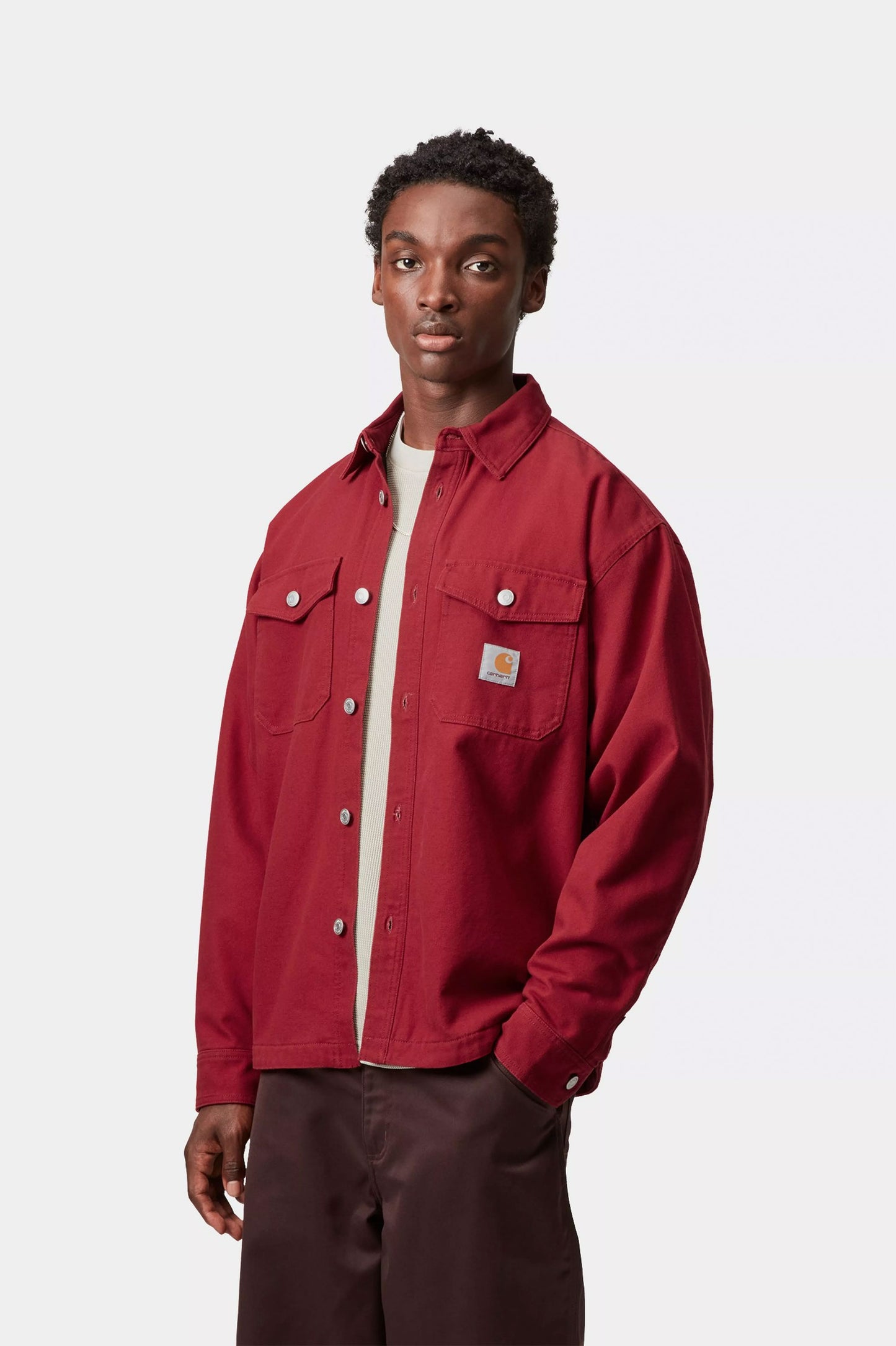 Pukas Surf Shop Carhartt WIP jacquard overshirt in scarlet