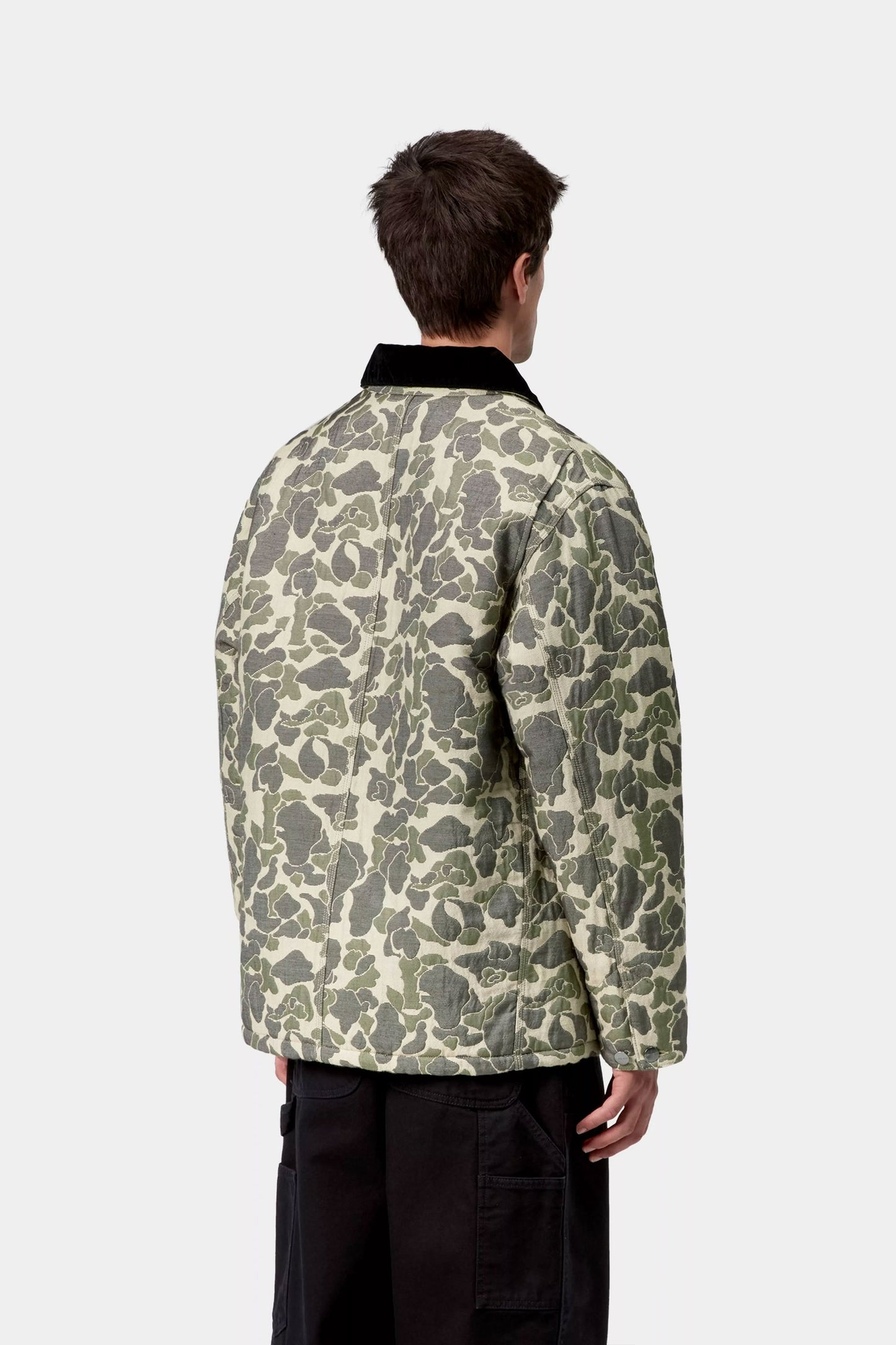 Pukas Surf Shop Carhartt WIP chore coat in camo duck jacquard green/tobacco