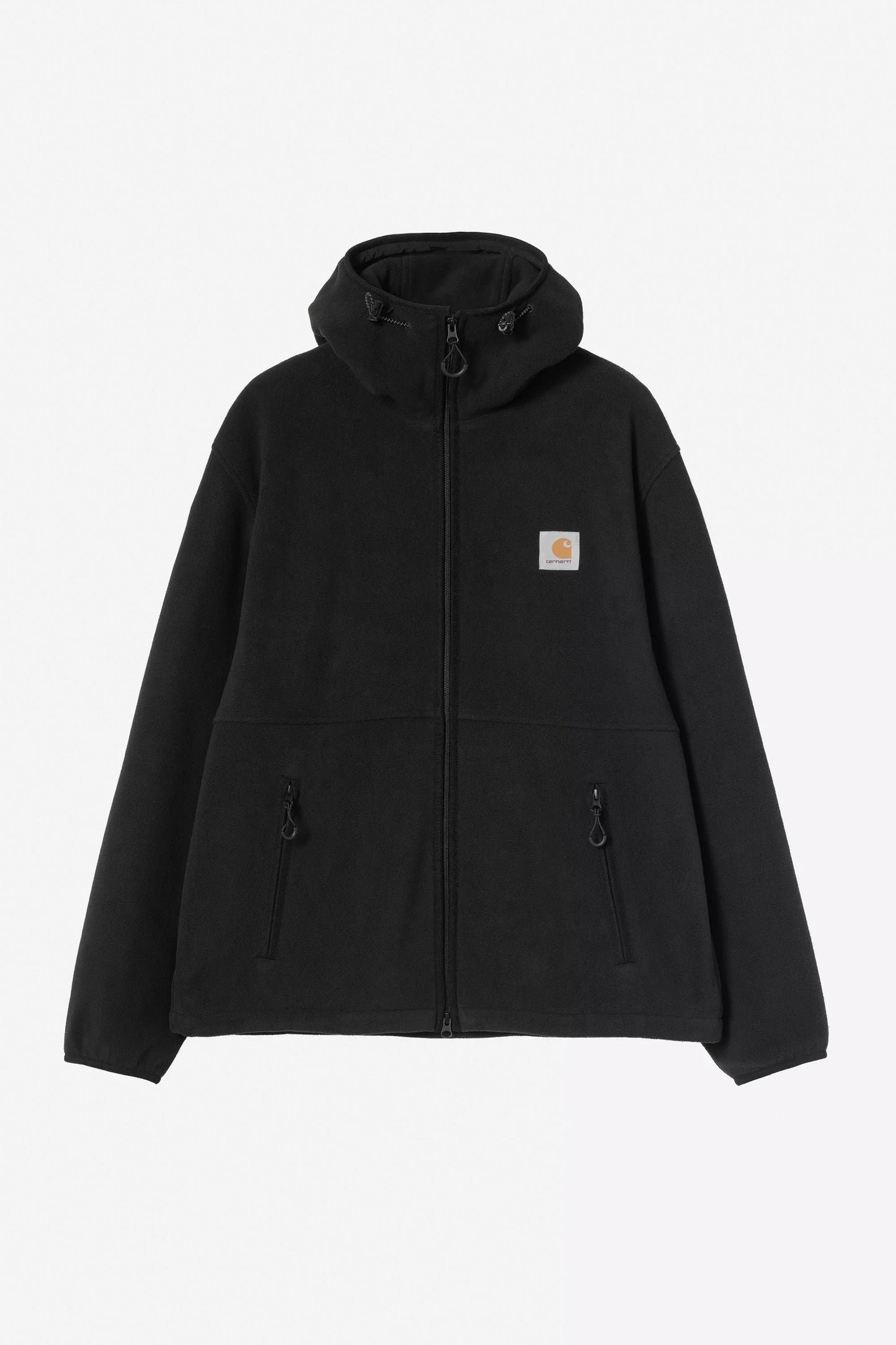 Pukas Surf Shop Carhartt WIP black mid-weight fleece liner with hood and mesh lining