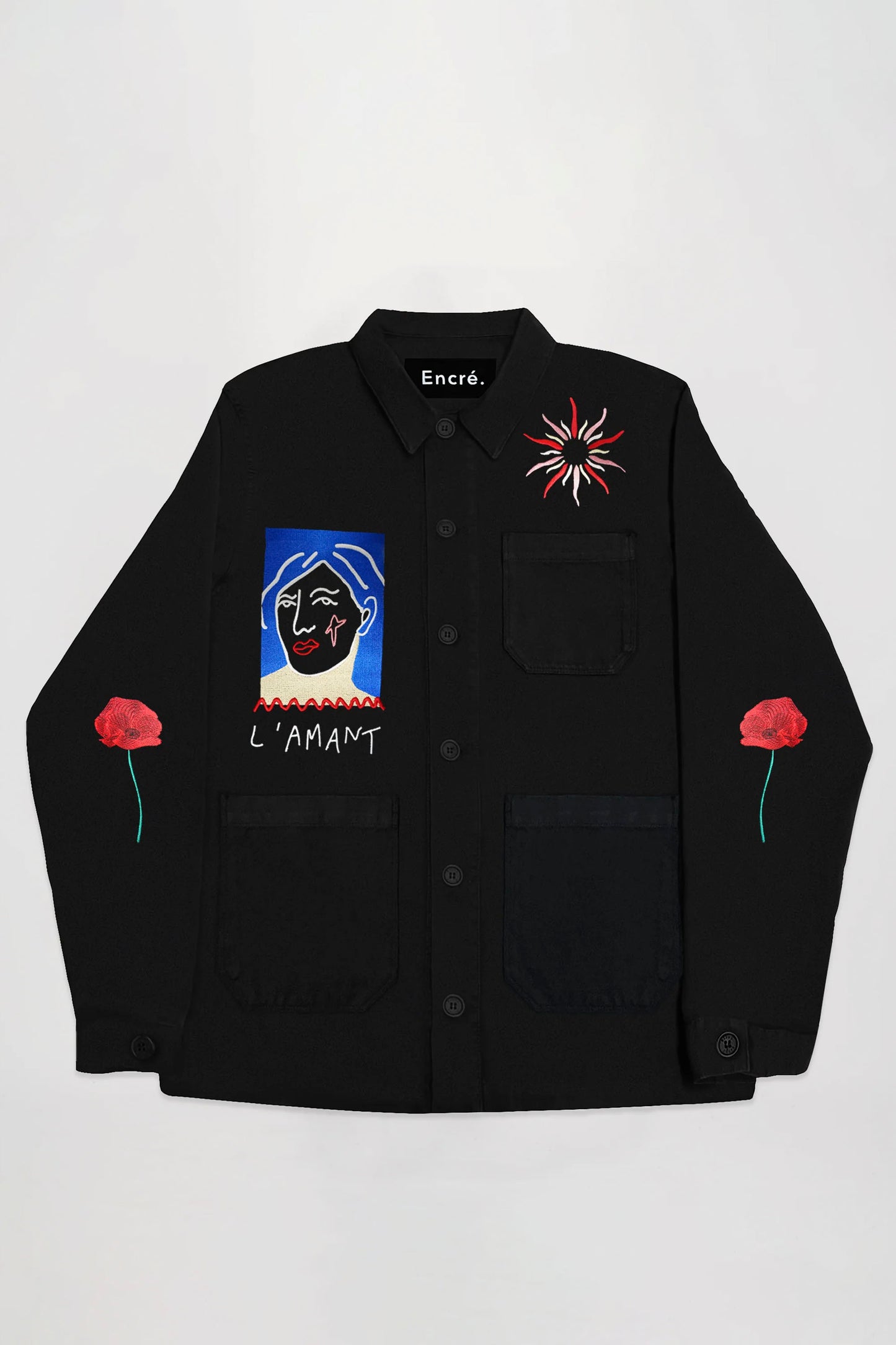 ENCRÉ black l'amant jacket - men's coastal lifestyle clothing at Pukas Surf Shop
