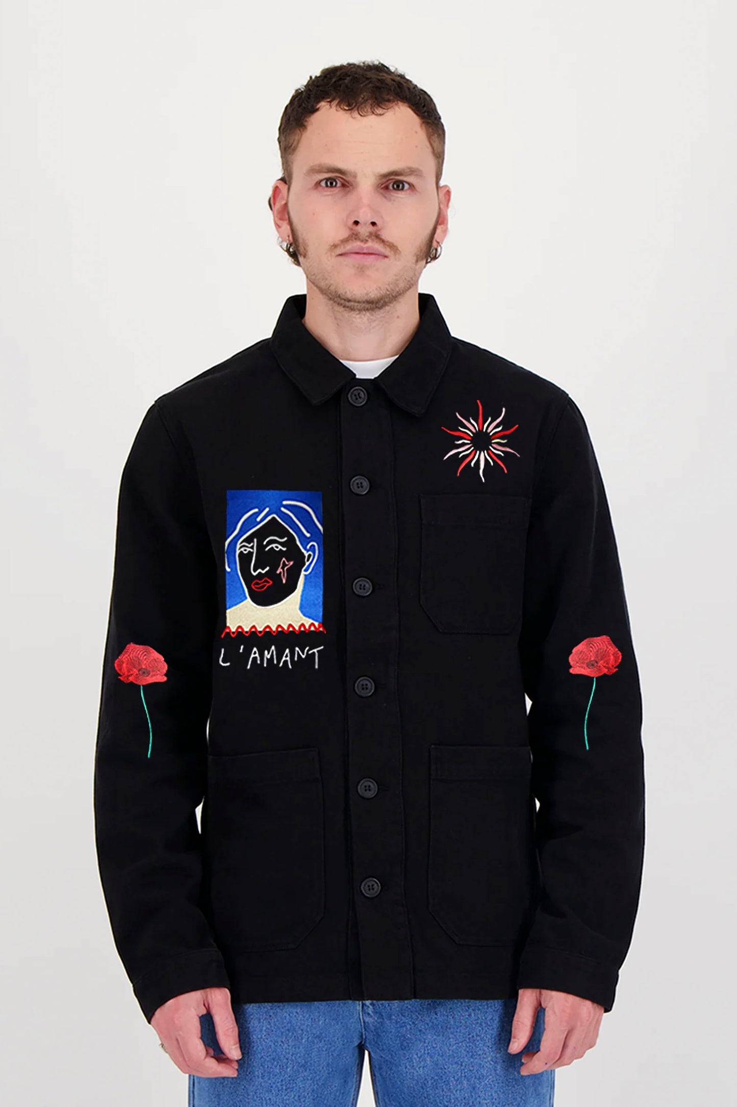 ENCRÉ black l'amant jacket - men's coastal lifestyle clothing at Pukas Surf Shop
