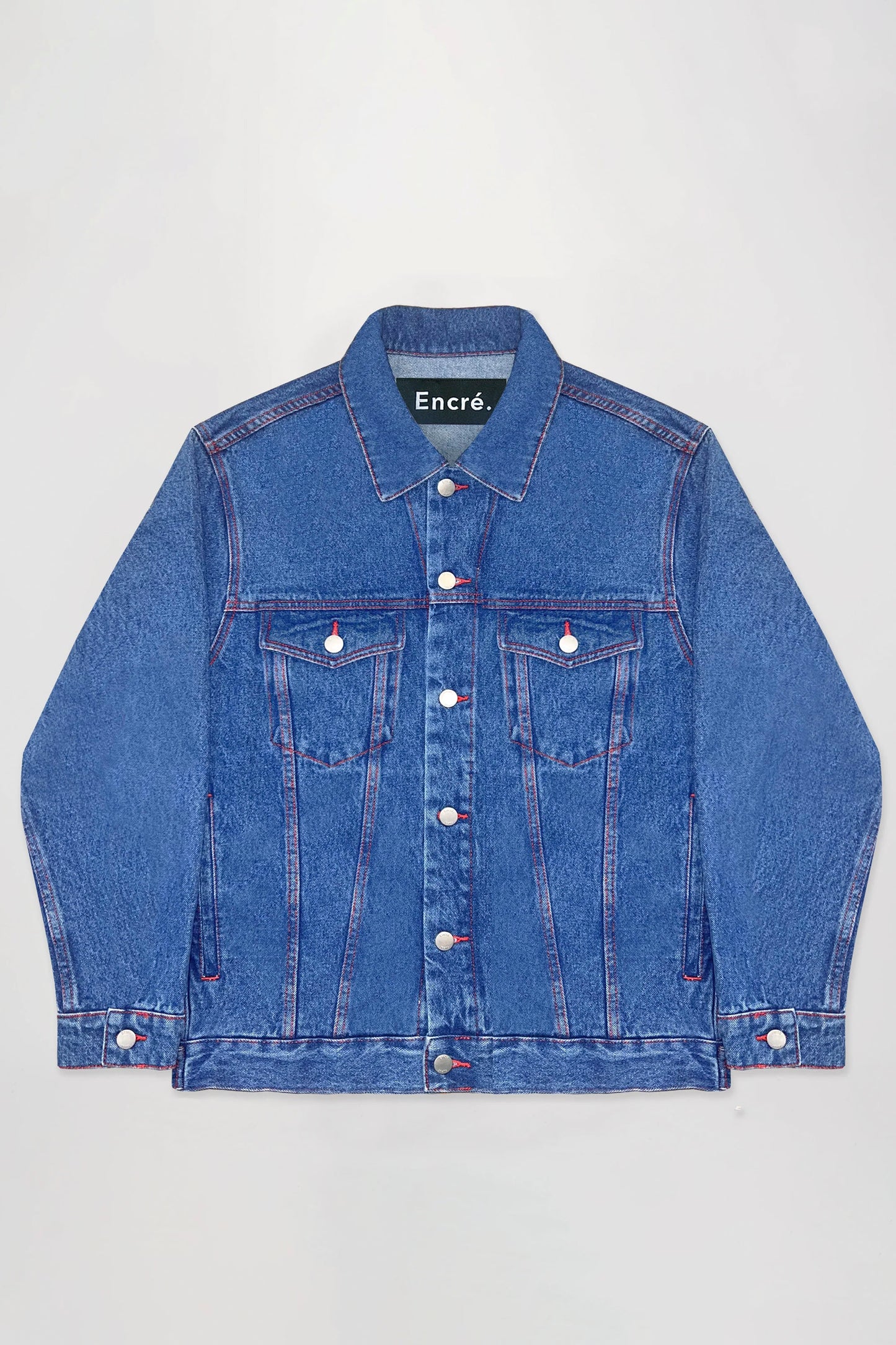 ENCRÉ Le Cheval Blue Denim Jacket - Bold Statement Piece for Men
