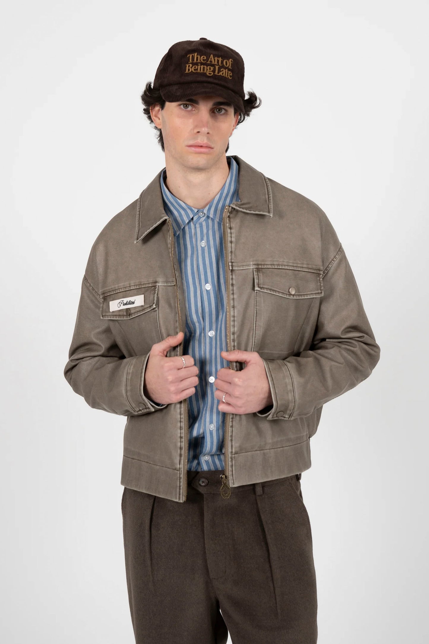 PROHIBITED brown speed jacket - men's coastal lifestyle clothing at Pukas Surf Shop
