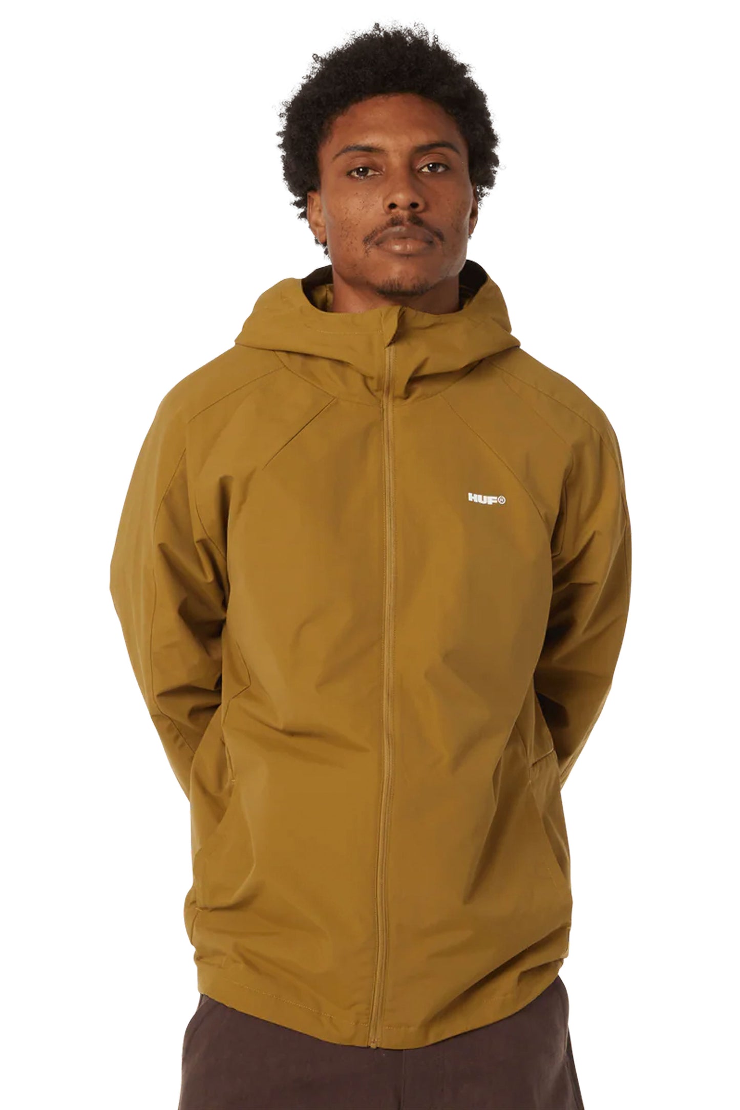 Pukas Surf Shop Man Jacket HUF All Caps Shell Jacket Rich Brown