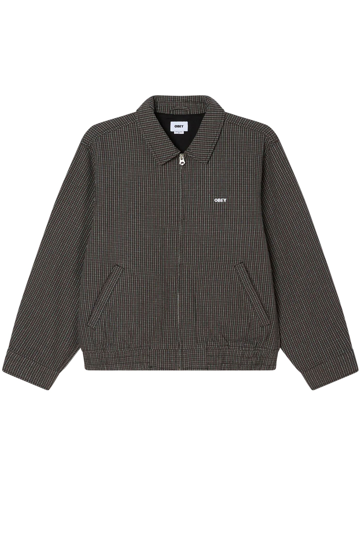 OBEY Luther Blouson Jacket in black multi - full product view