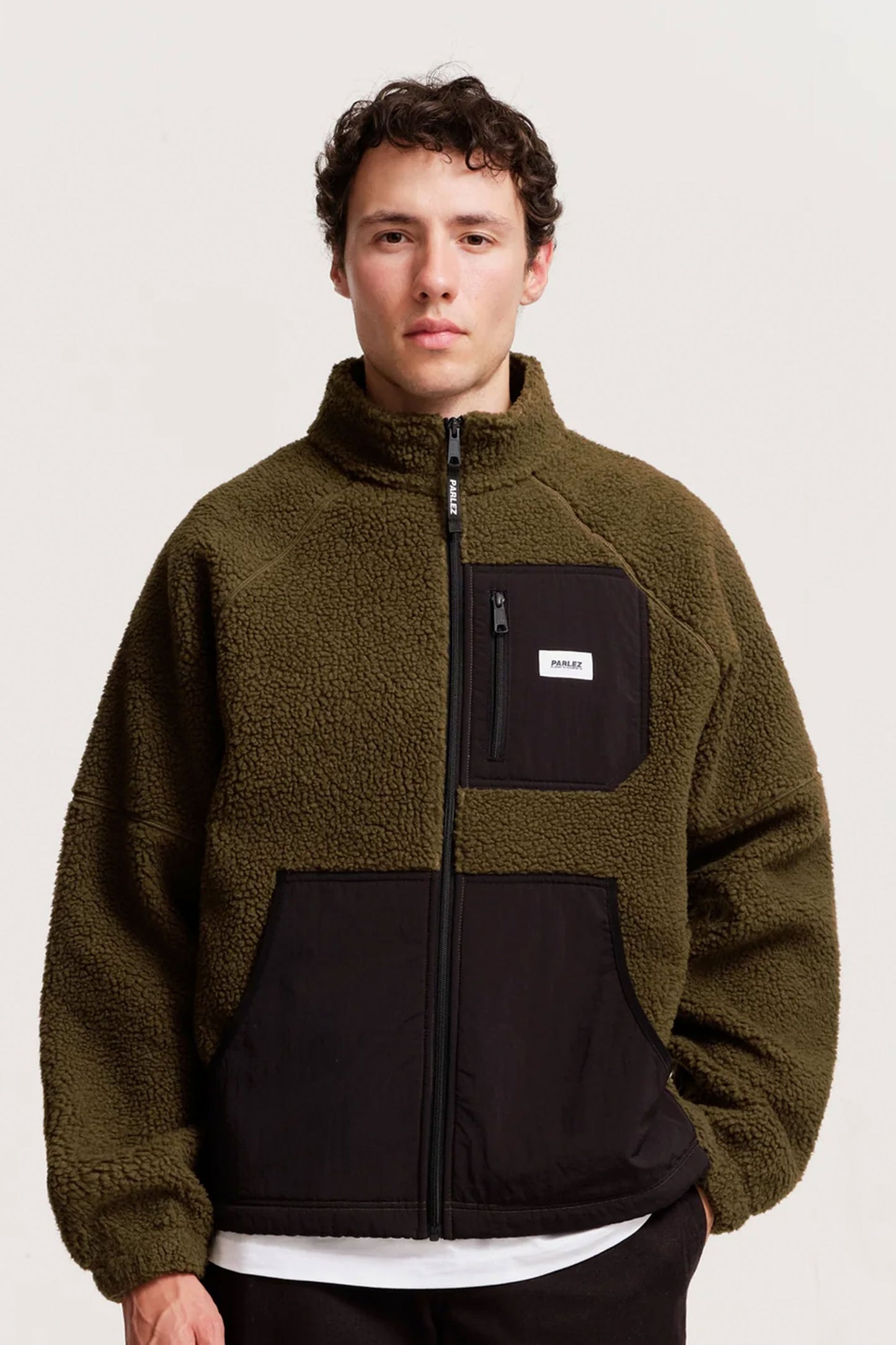 Pukas Surf Shop Man Jacket Parlez Ascend Fleece Moss 1