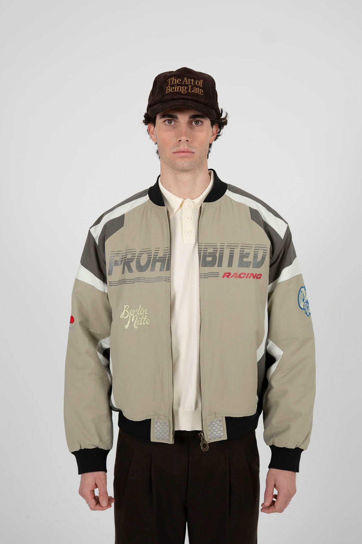 PROHIBITED Hyperlane racing jacket in green  - front view