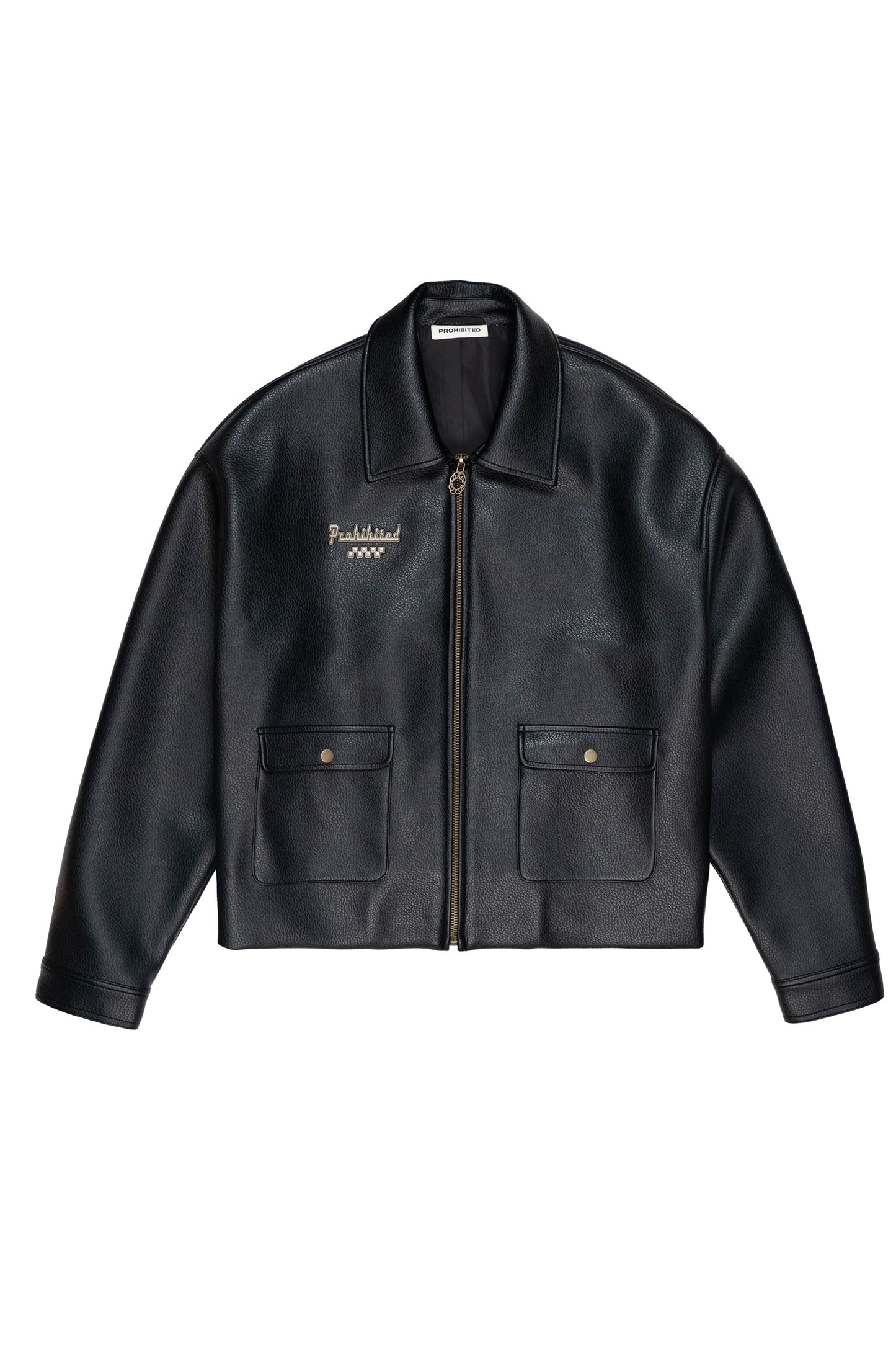 PROHIBITED Speedhunter bomber jacket in black - front view