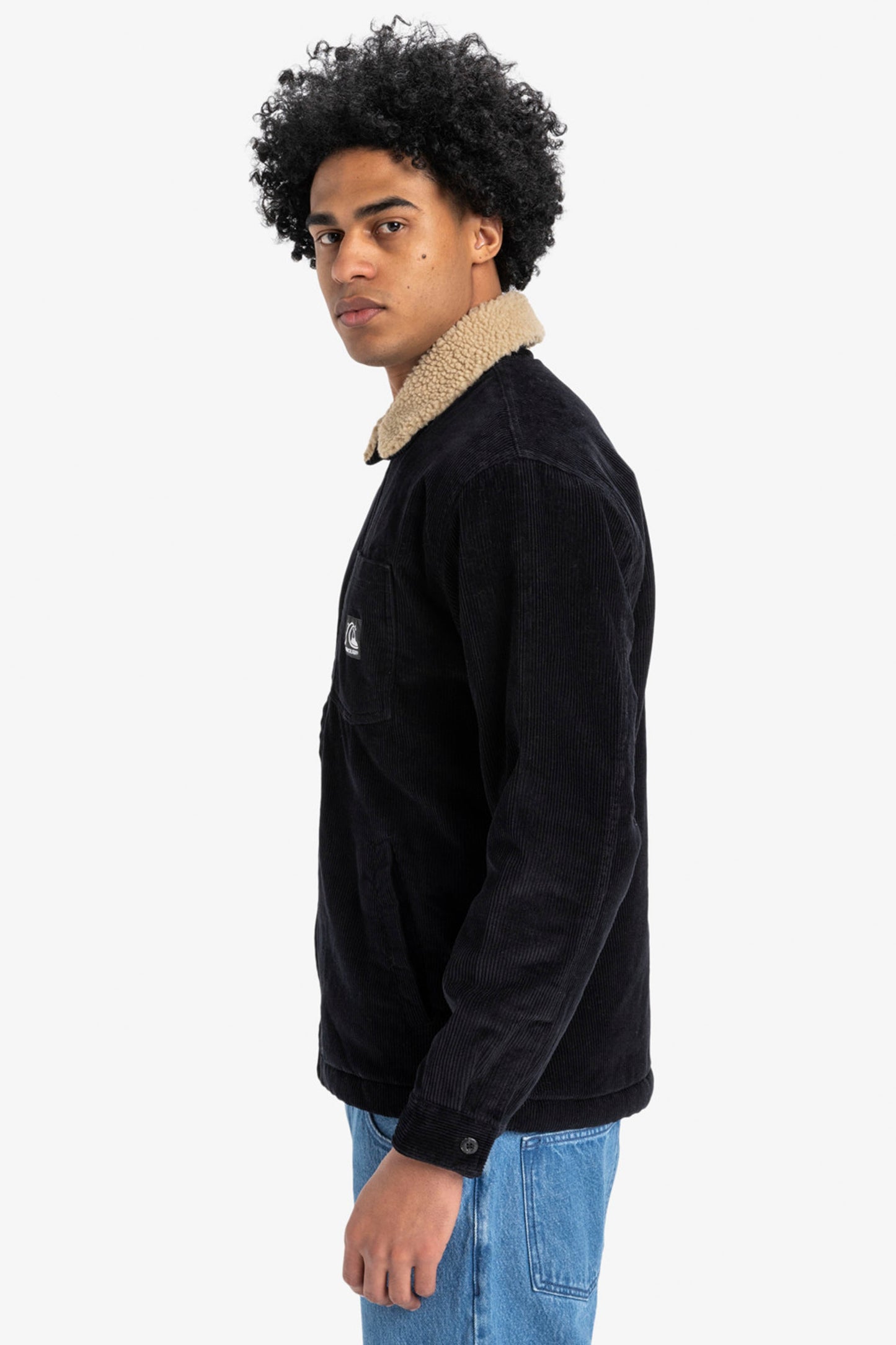 Pukas Surf Shop Quiksilver DNA Sherpa Harrington jacket men relaxed sherpa collar everyday layering
