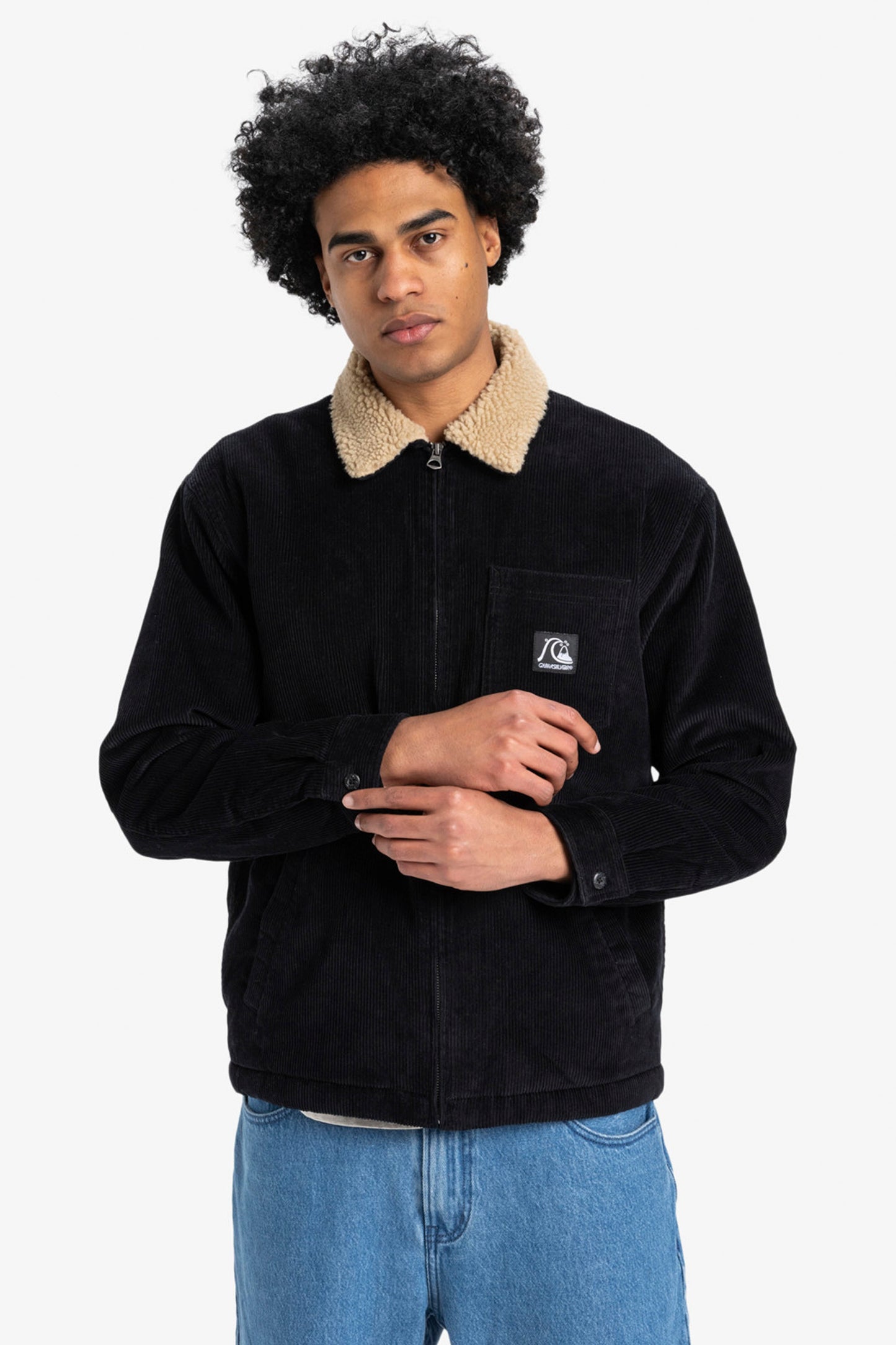 Pukas Surf Shop Quiksilver DNA Sherpa Harrington jacket men relaxed sherpa collar everyday layering