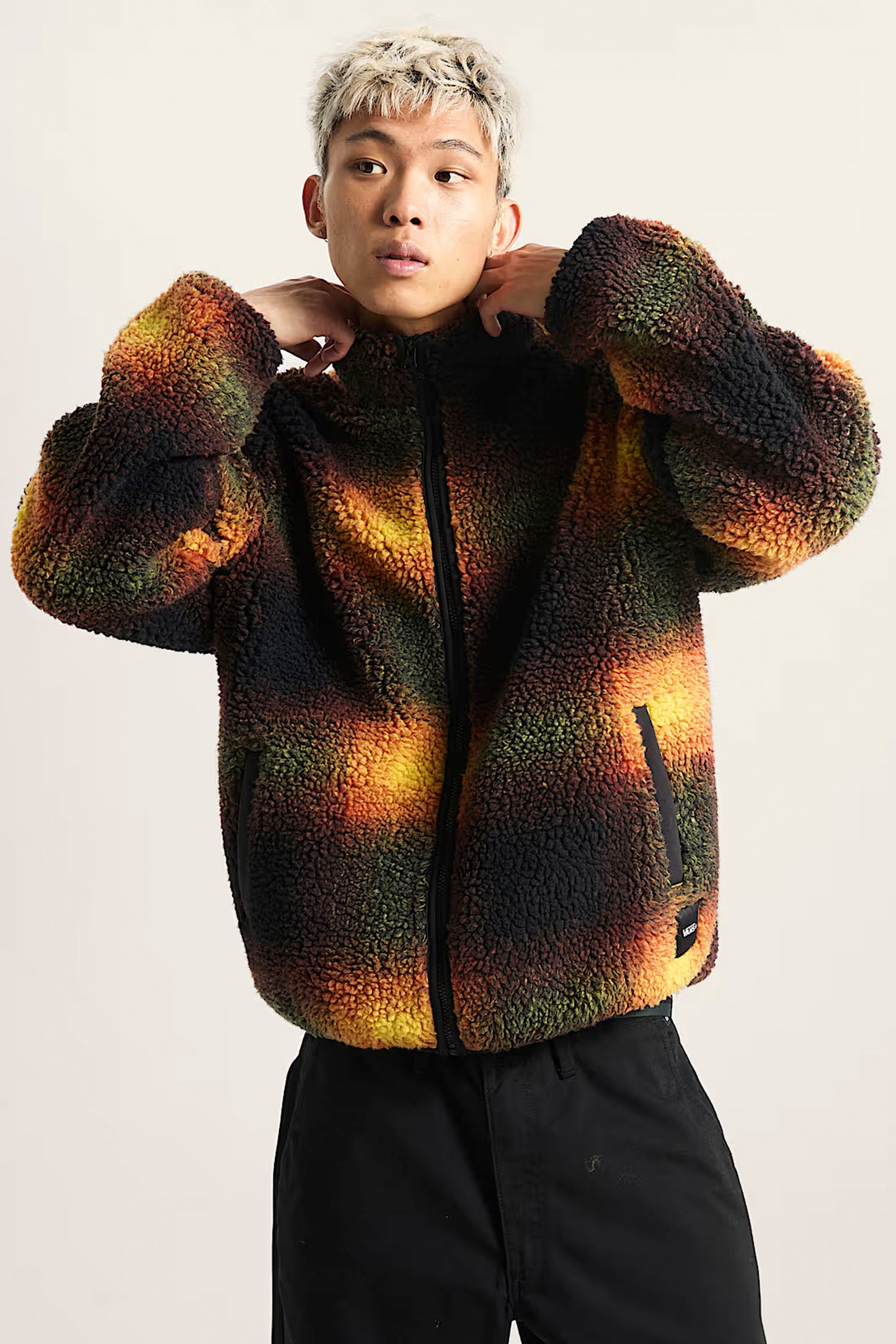 Pukas Surf Shop Vans Heights Sherpa Jacket in Black
