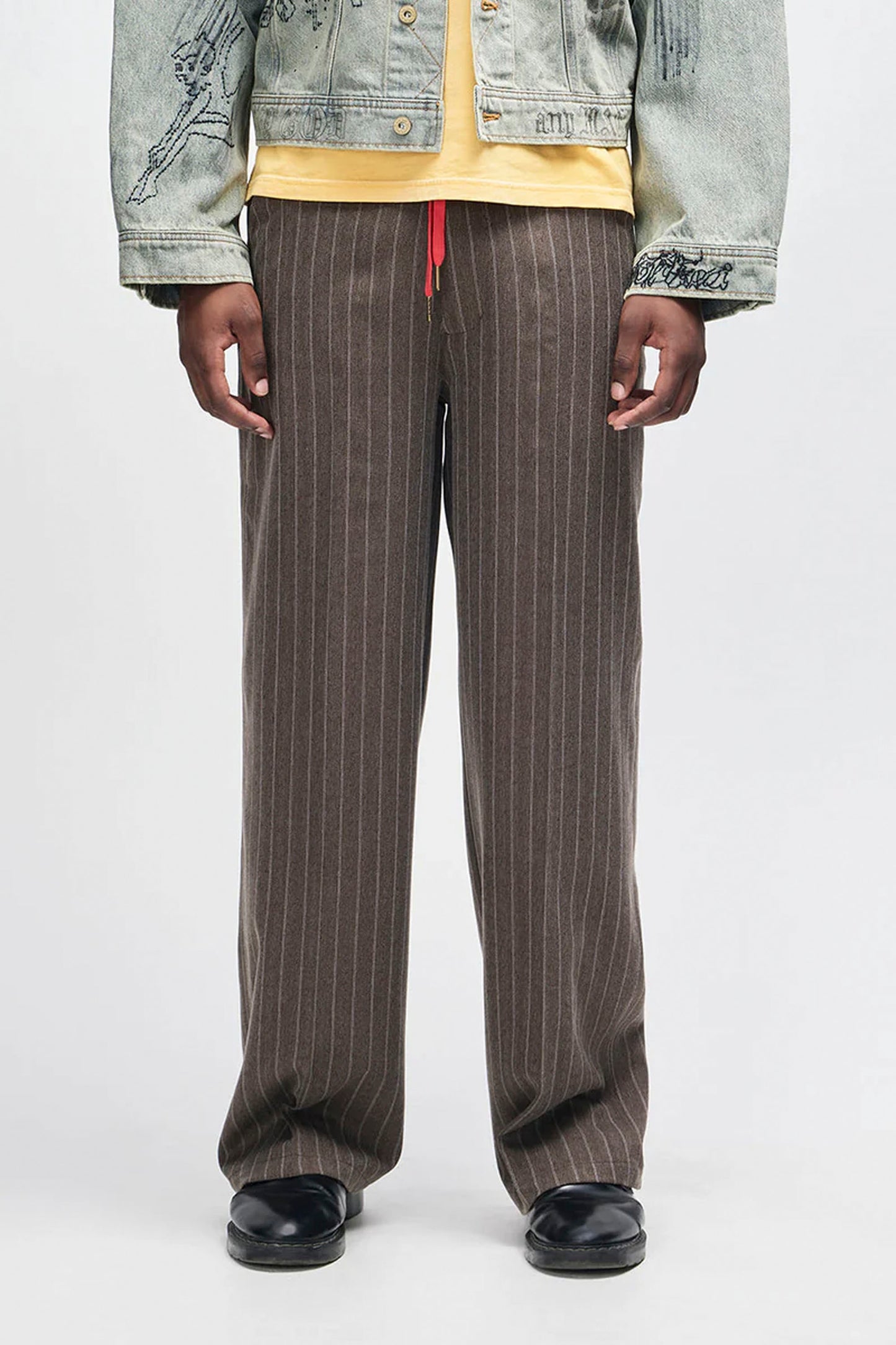 Deus gravel grey striped pants for men - coastal lifestyle apparel at Pukas Surf Shop
