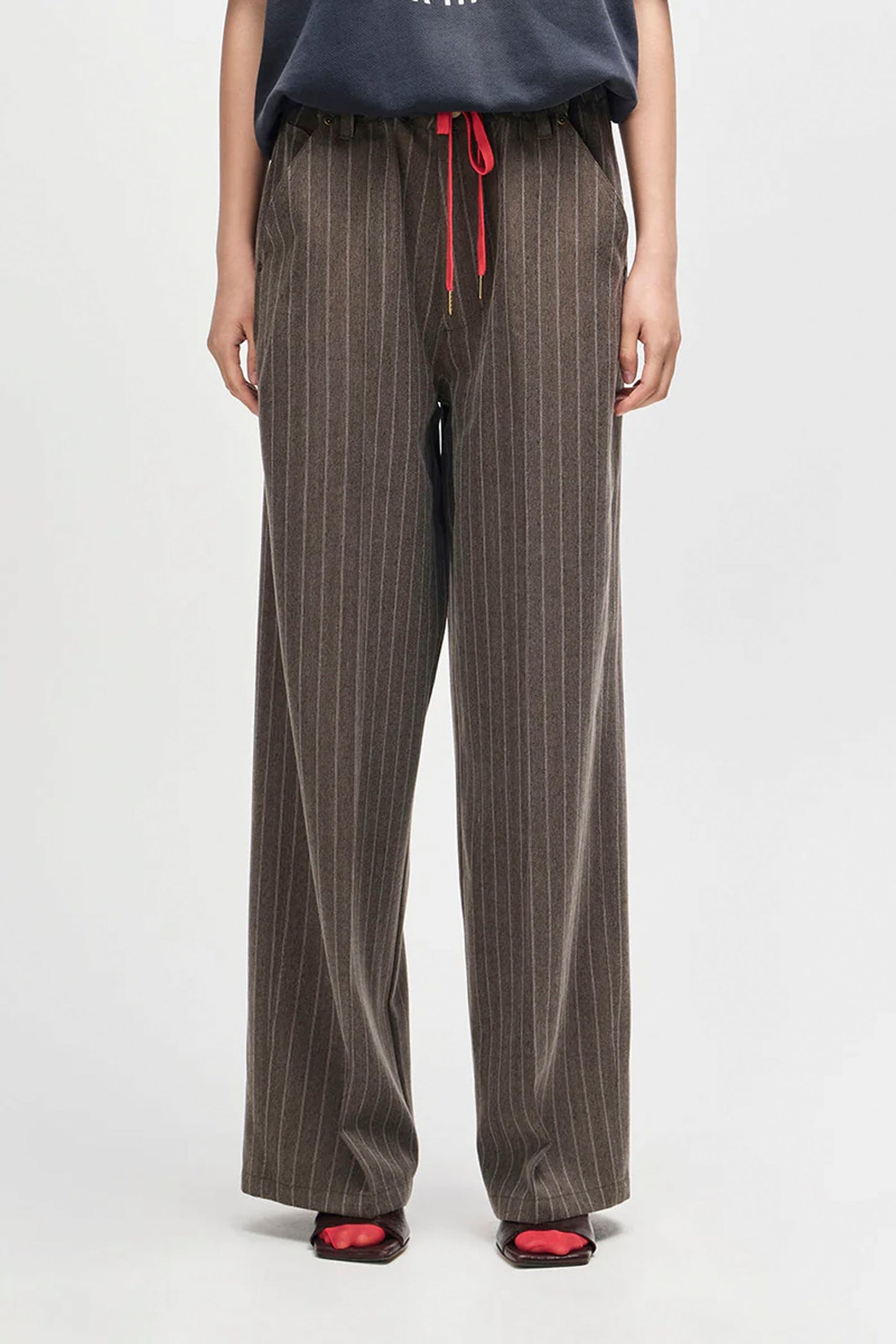 Deus gravel grey striped pants for men - coastal lifestyle apparel at Pukas Surf Shop
