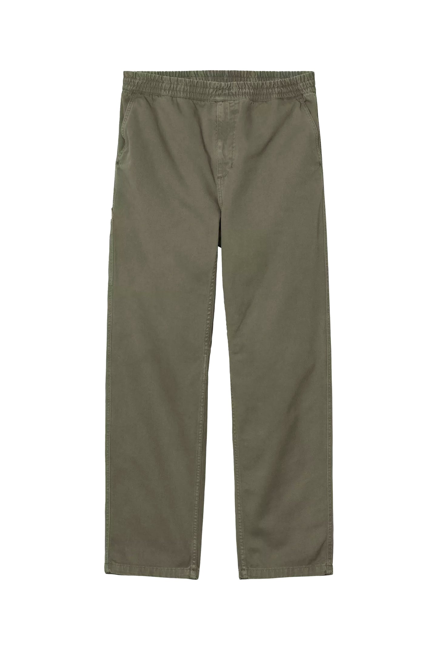Carhartt WIP Flint Pant in Leaf green - front view showing regular tapered fit and utility pockets