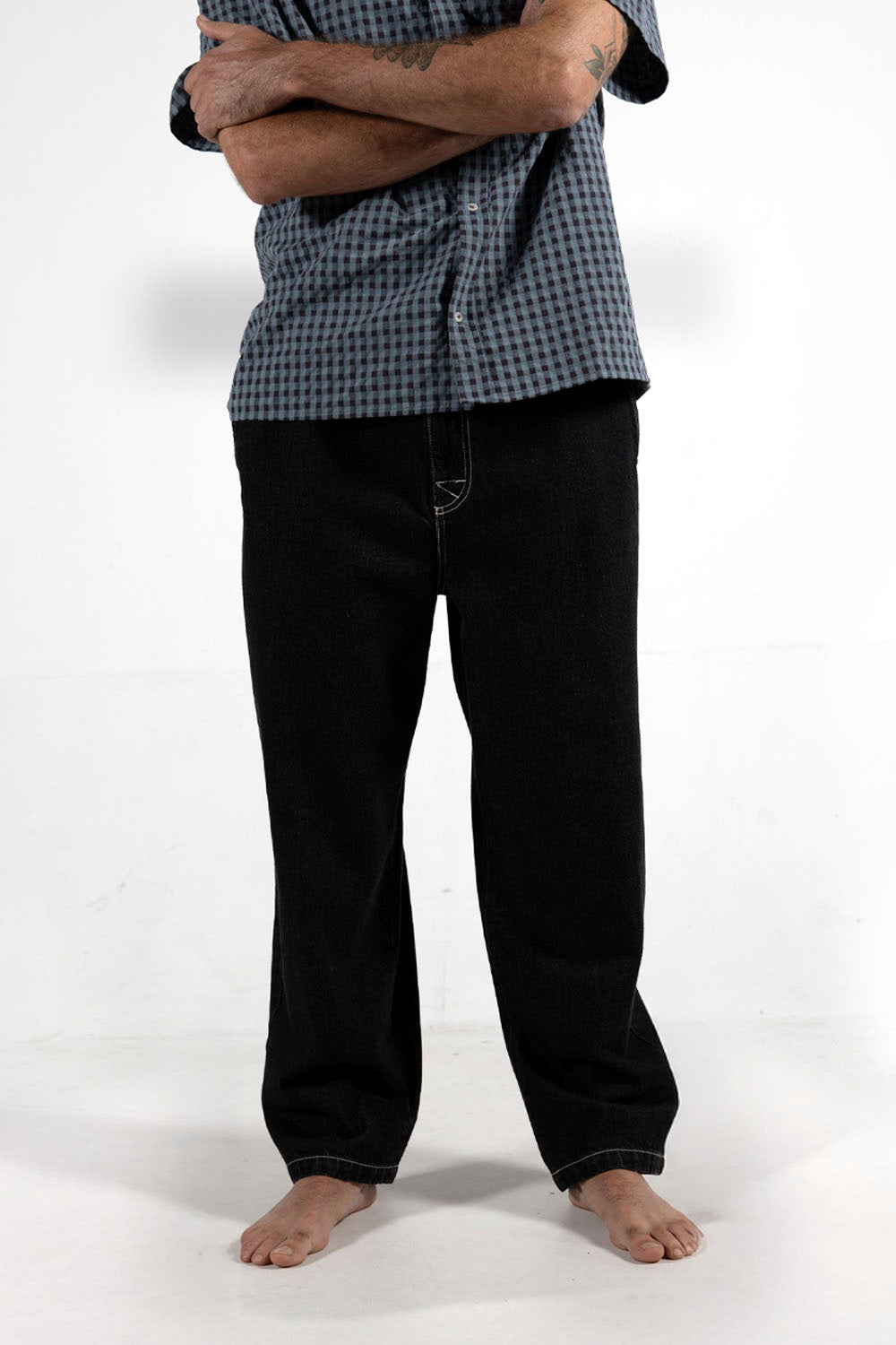 Pukas Contrast Denim Pant in Washed Black – relaxed-fit men's denim with contrast detailing | Pukas Surf Shop