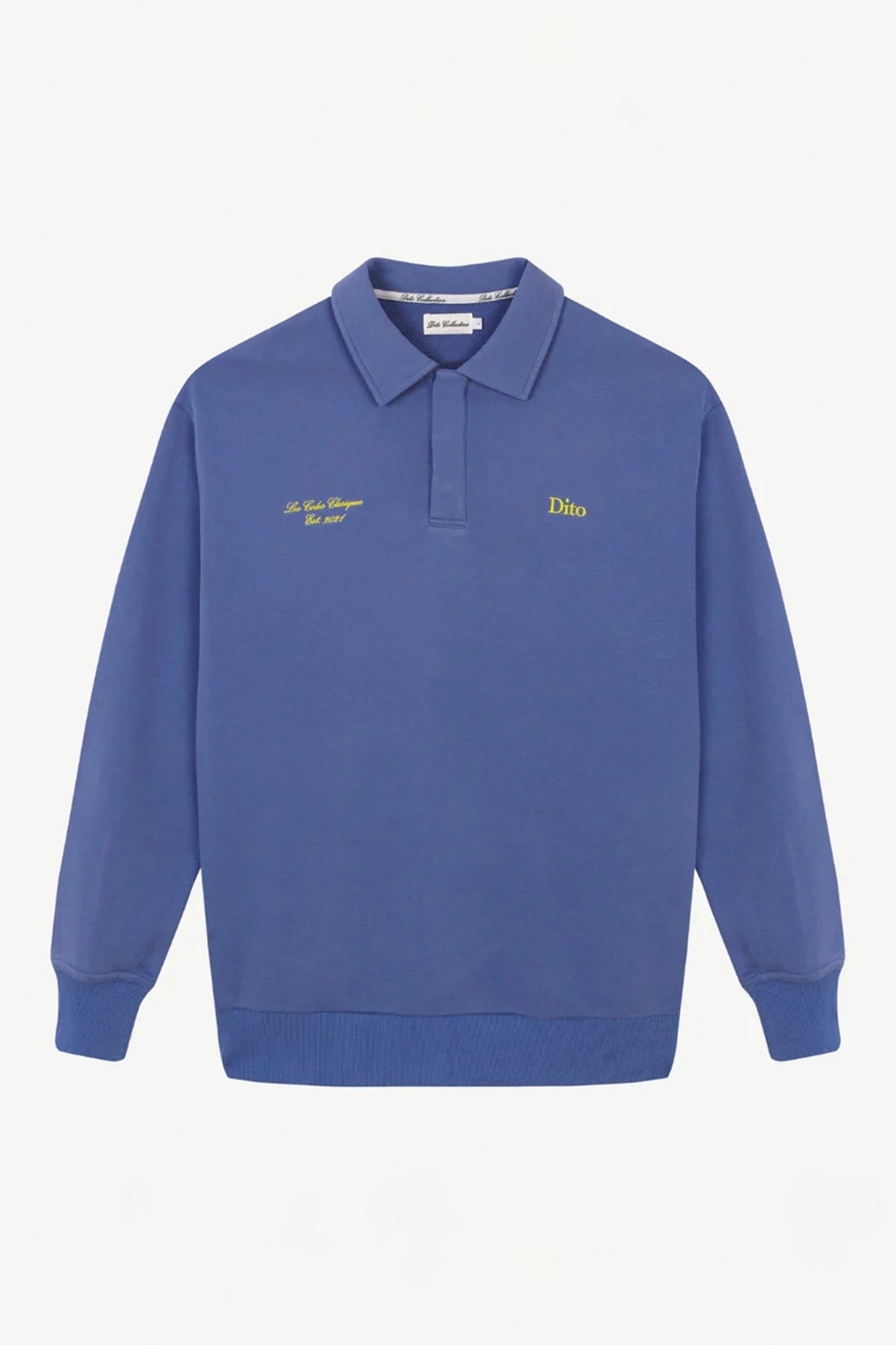 DITO COLLECTIVE After Glow Quarter Zip Polo cyan blue sportswear for men
