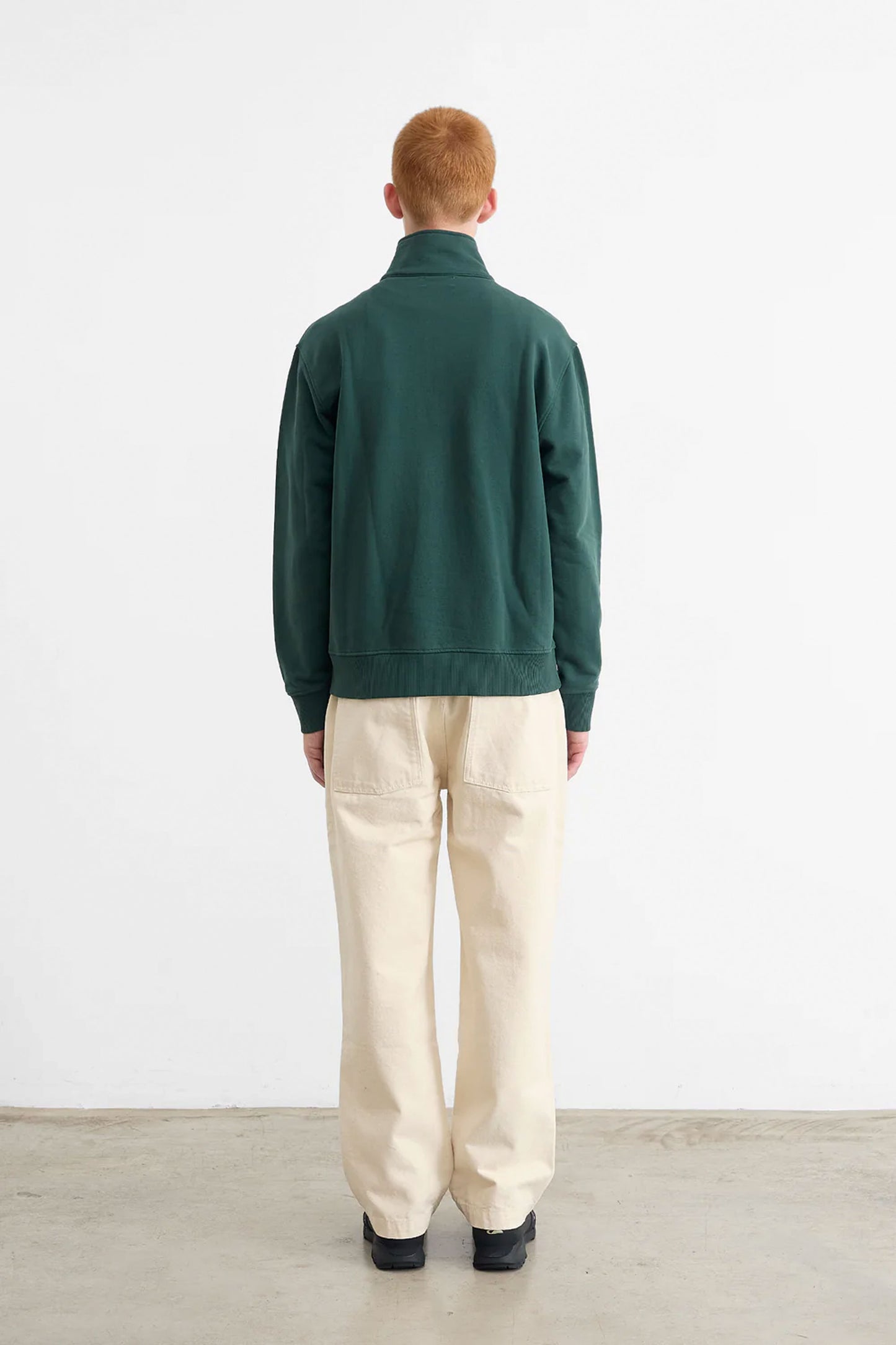 Pukas-Surf-Shop-Man-Polo-Edmmond-Half-Zip-Crew-Plain-Dark-Green-2