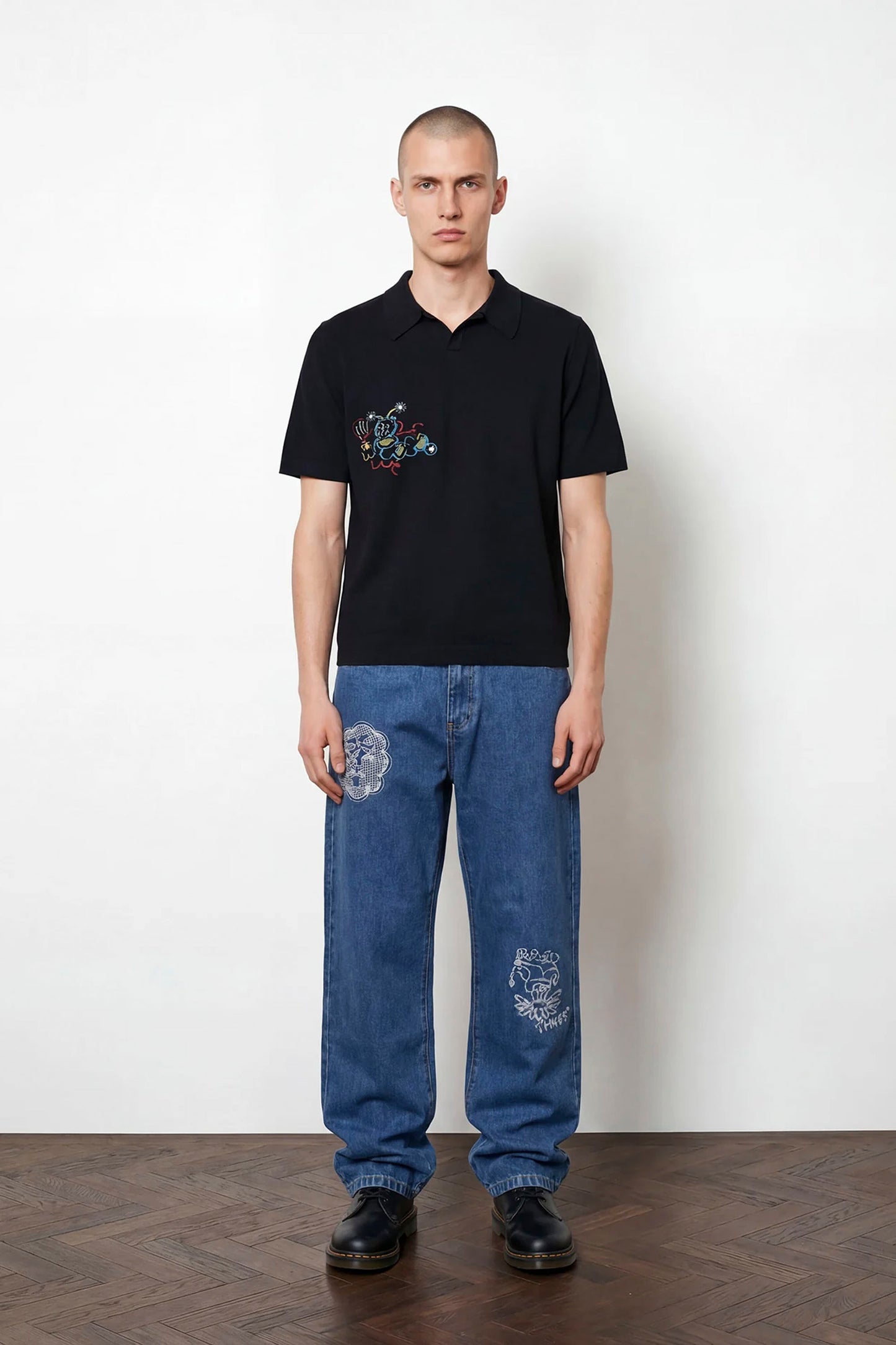 Pas de Mer Caterpillar polo in black for men
