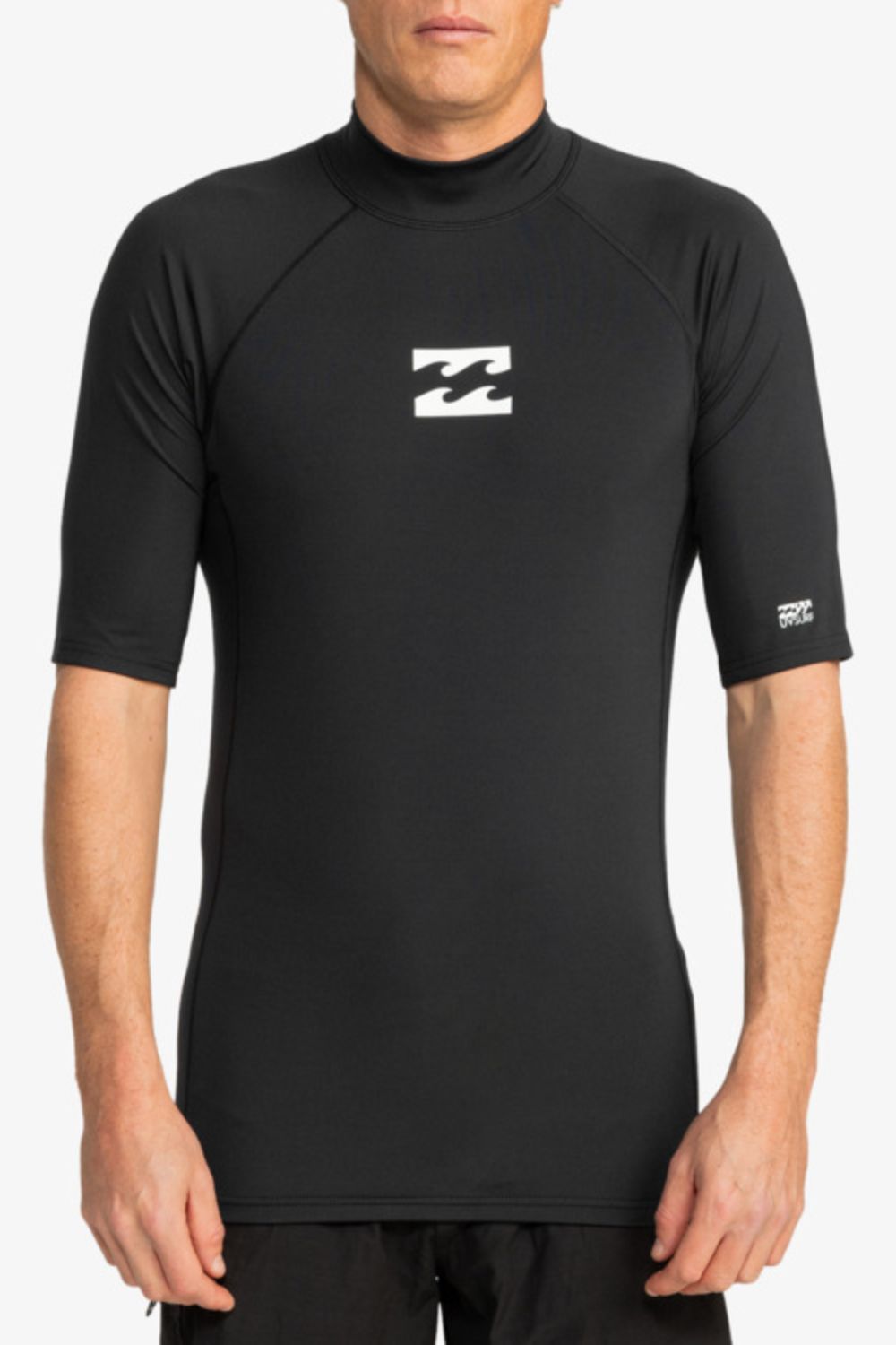 Billabong Waves All Day Short Sleeve Rashguard in Black – Men's surf rashguard available at Pukas Surf Shop

