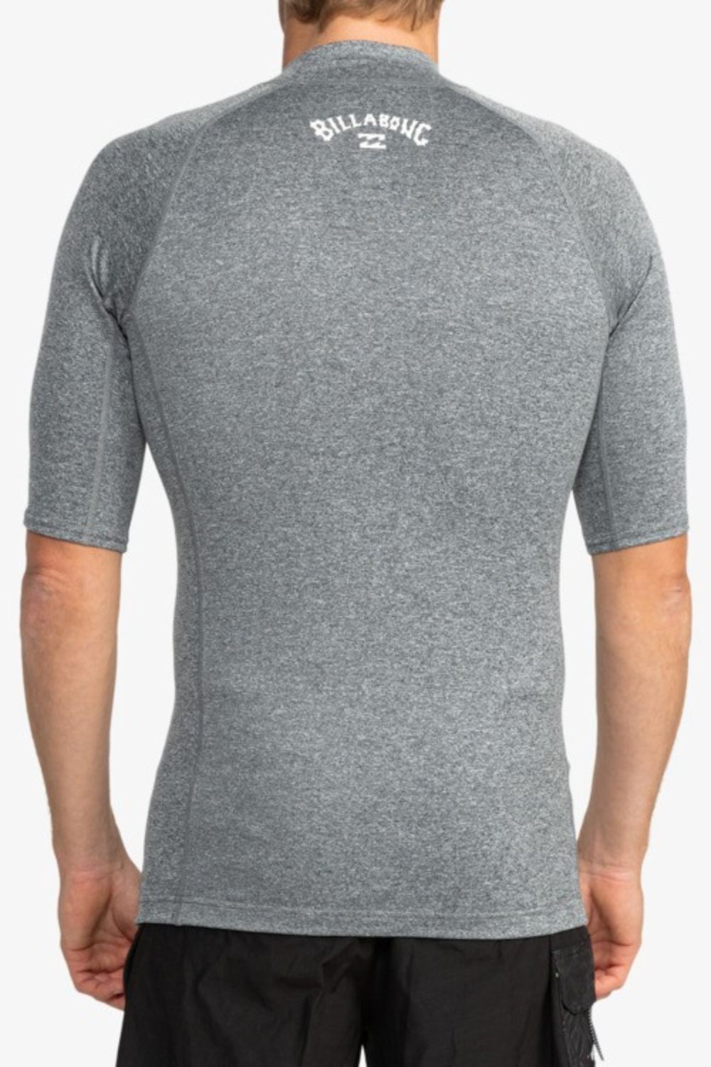 Billabong Waves All Day Short Sleeve Rashguard in Grey – Men's surf rashguard available at Pukas Surf Shop

