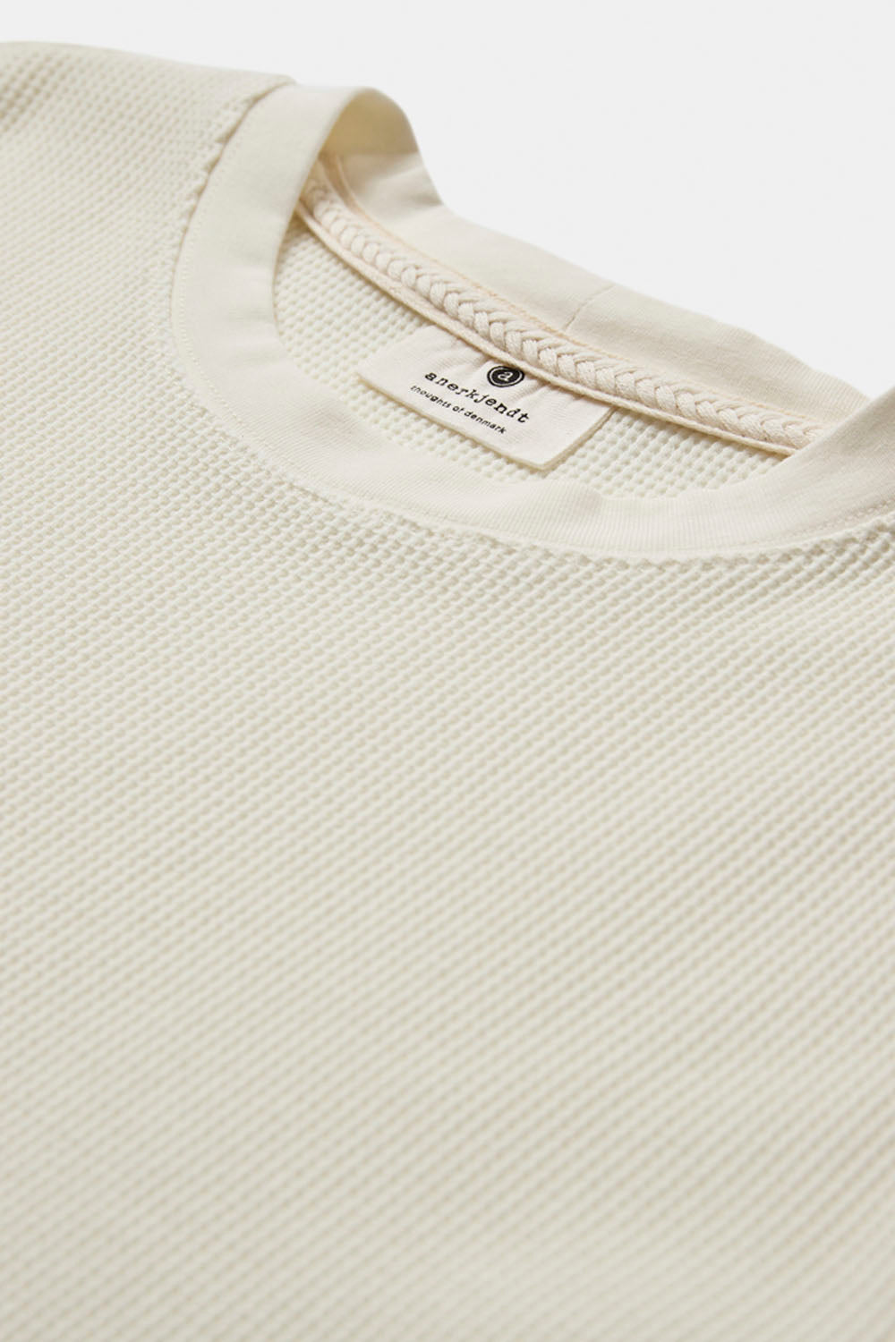 Anerkjendt Akkikki Waffle Tee in Tofu — men's relaxed-fit waffle-knit tee, new arrival at Pukas Surf Shop