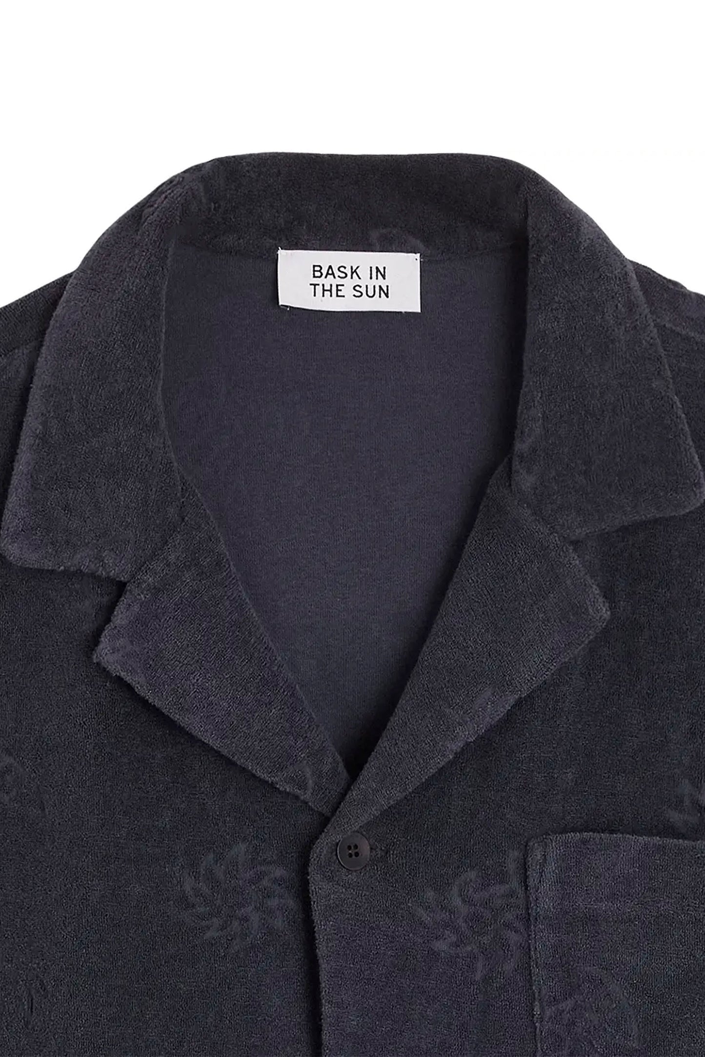 Bask In The Sun Dabi Shirt in Midnight – organic cotton terry men's shirt, front view | Pukas Surf Shop