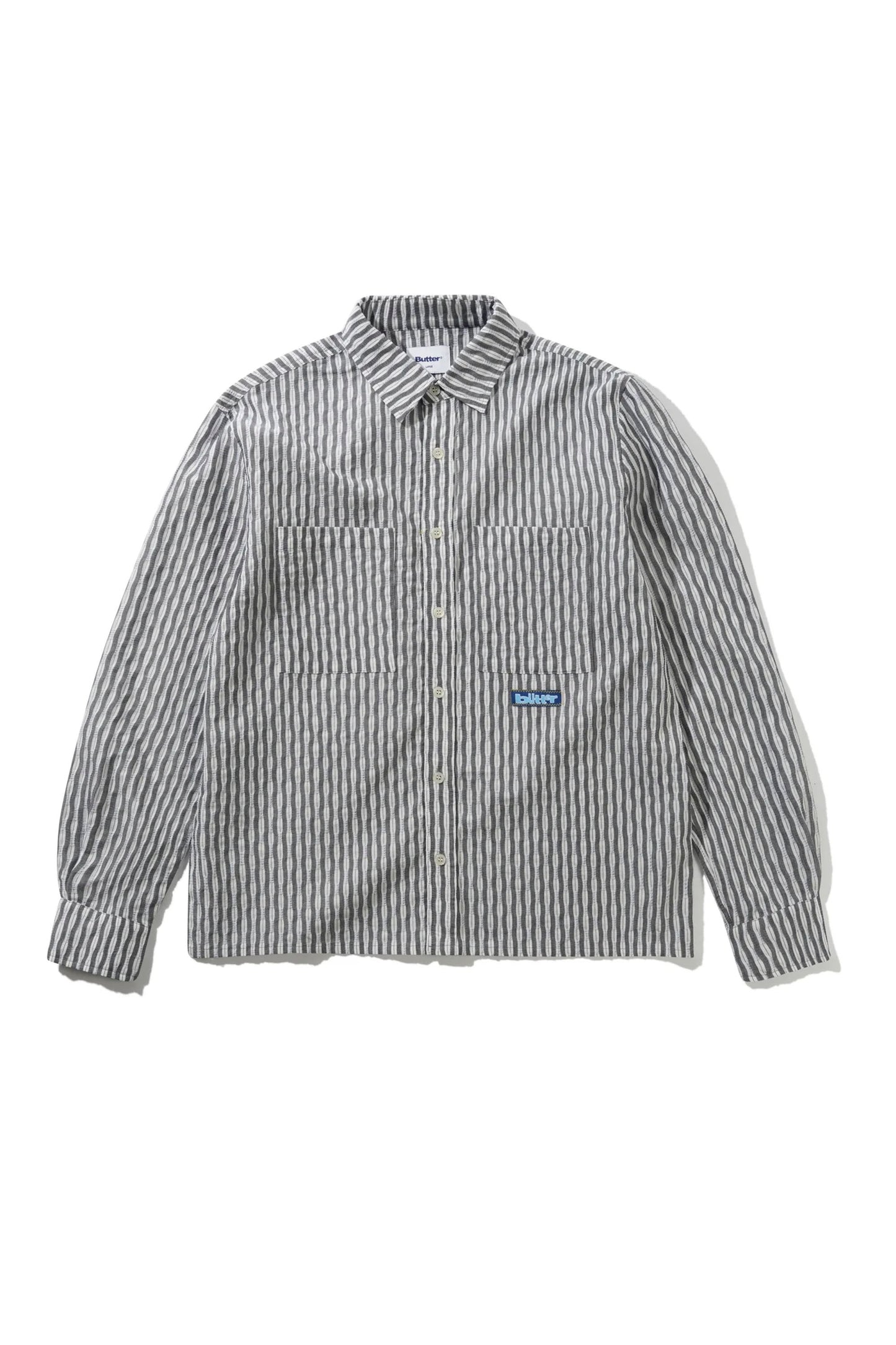 BUTTER Stitch Shirt grey men's shirt at PUKAS SURF SHOP 