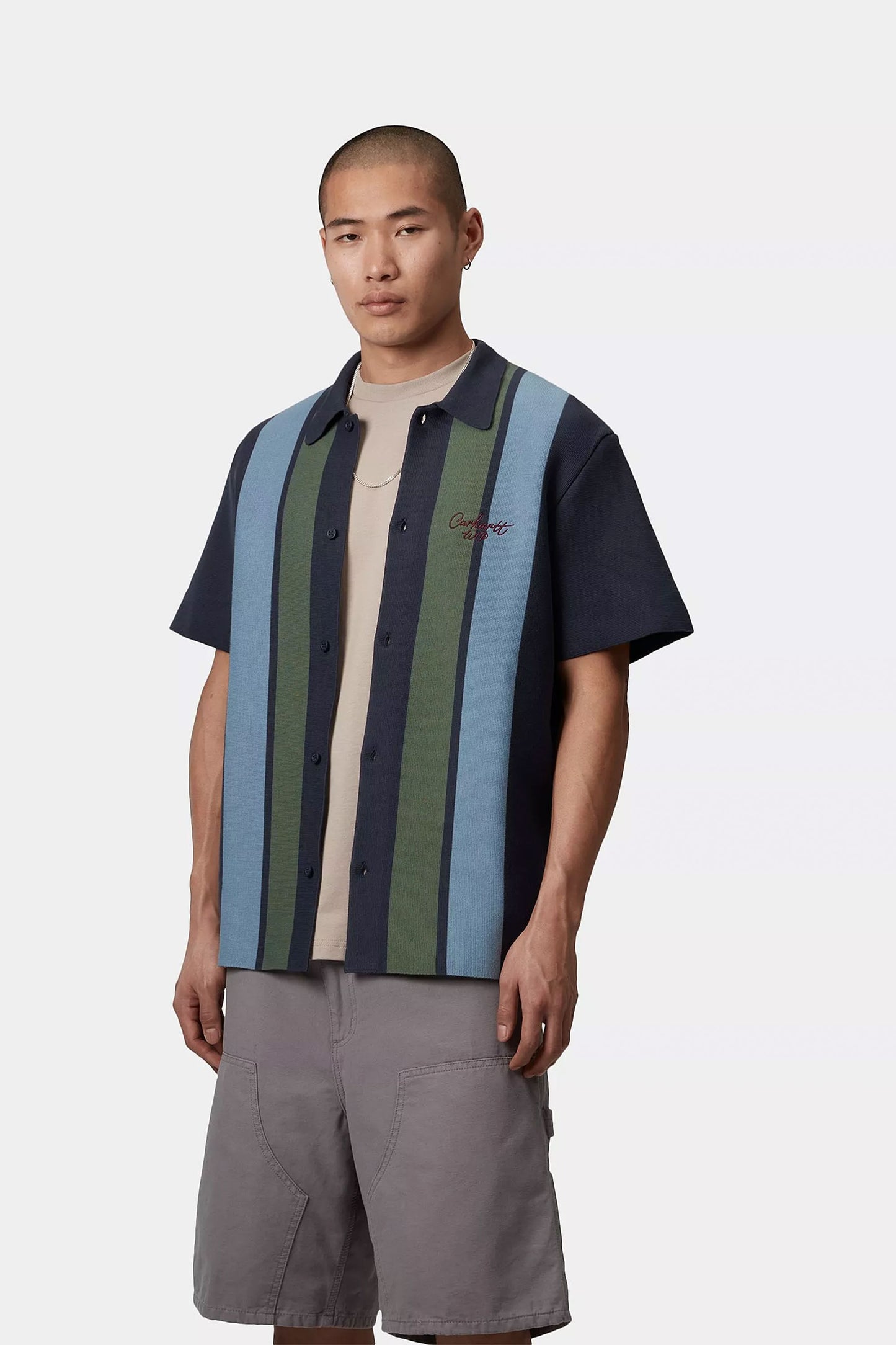 Pukas Surf Shop Man Shirt Carhartt Wip Memory Knit Shirt Ink