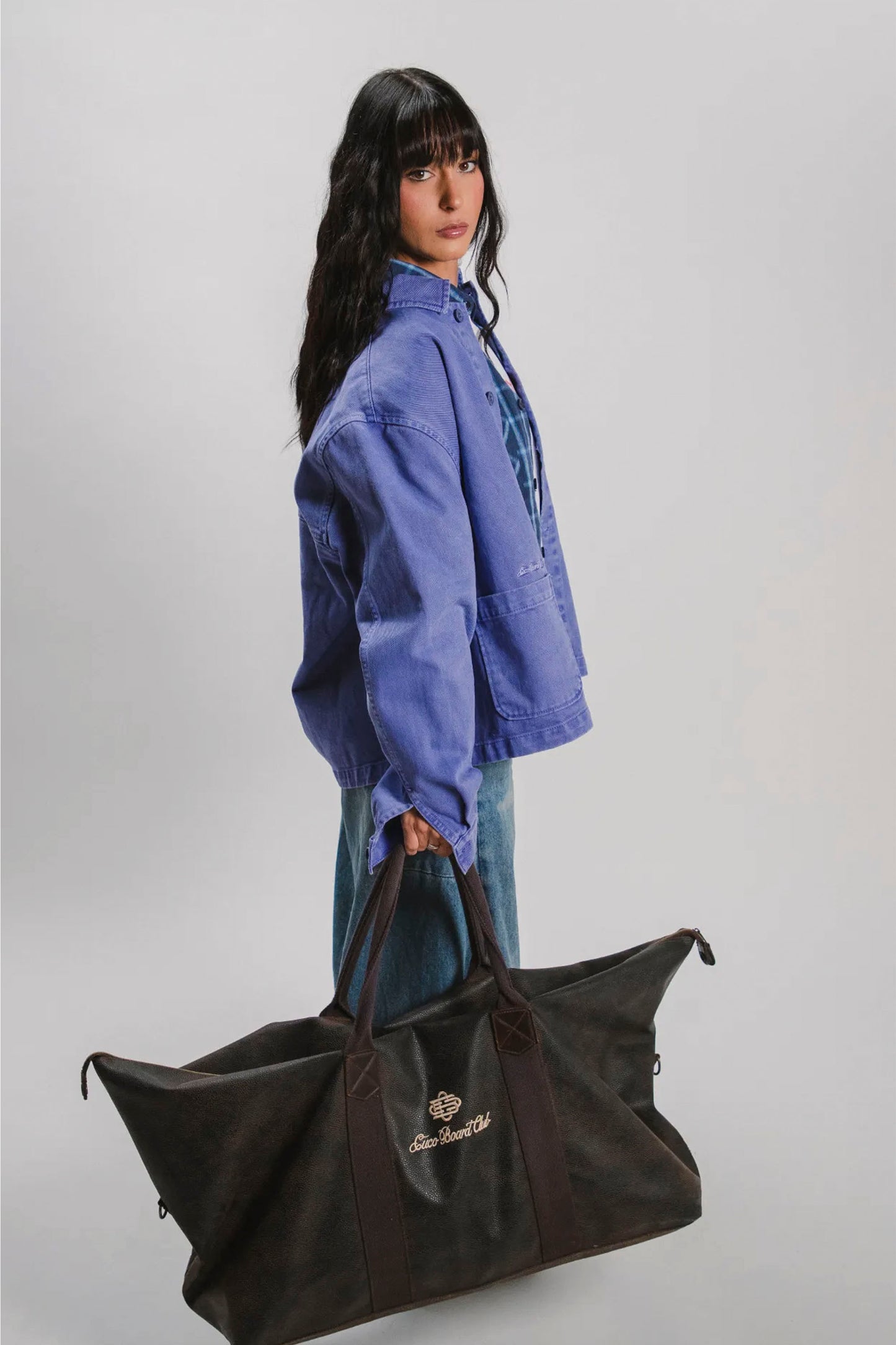 CUCO BOARD CLUB Ranch Shirt heavyweight cotton drill overshirt in garment-dyed indigo blue with utility pockets