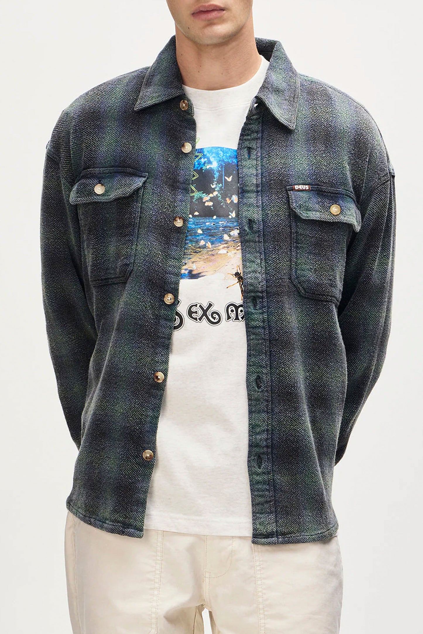Pukas Surf Shop Man Shirt Deus Too Busy To Work Check Shirt Black Check