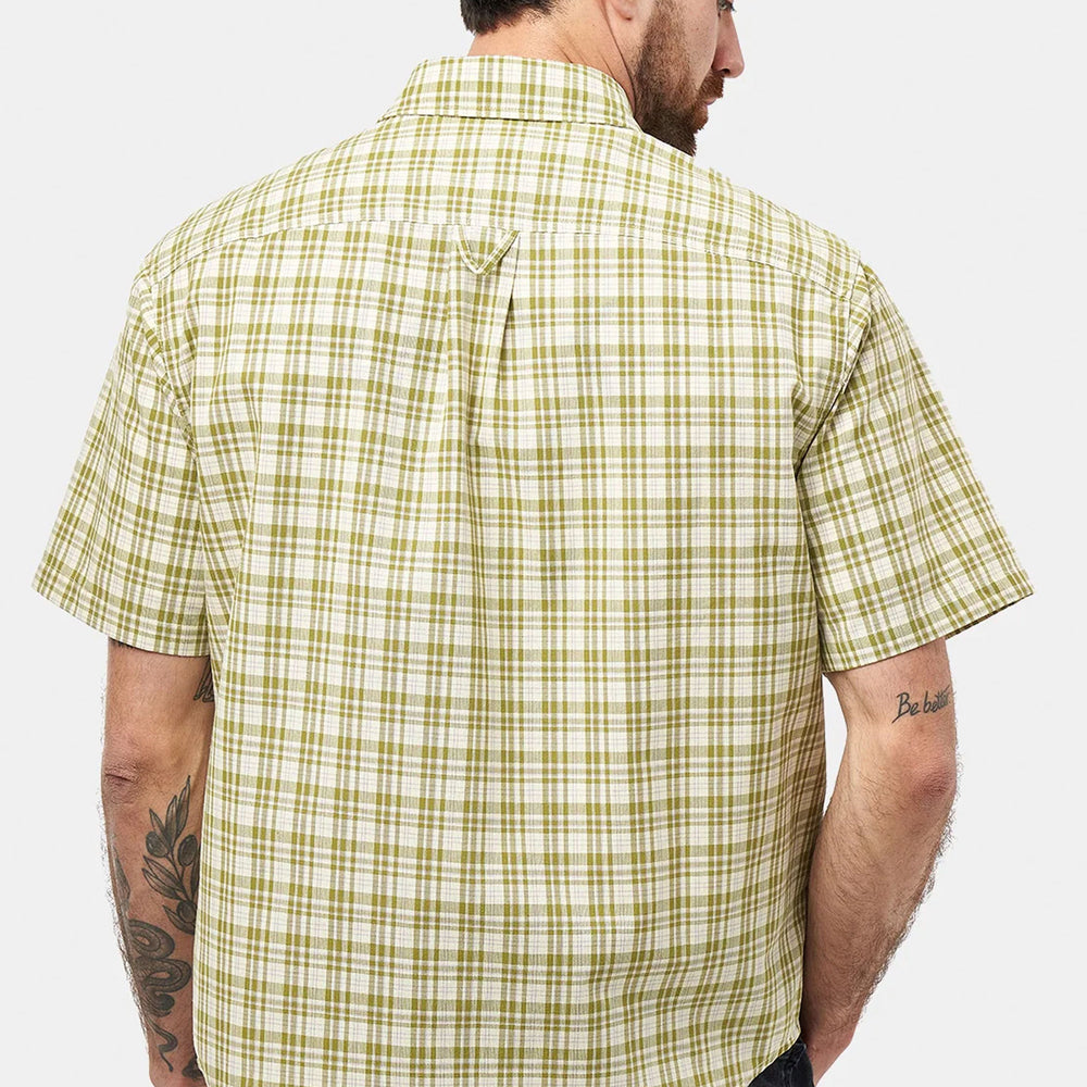 Pukas Surf Shop Man Shirt HUF Total Eclipse Plaid Mustard