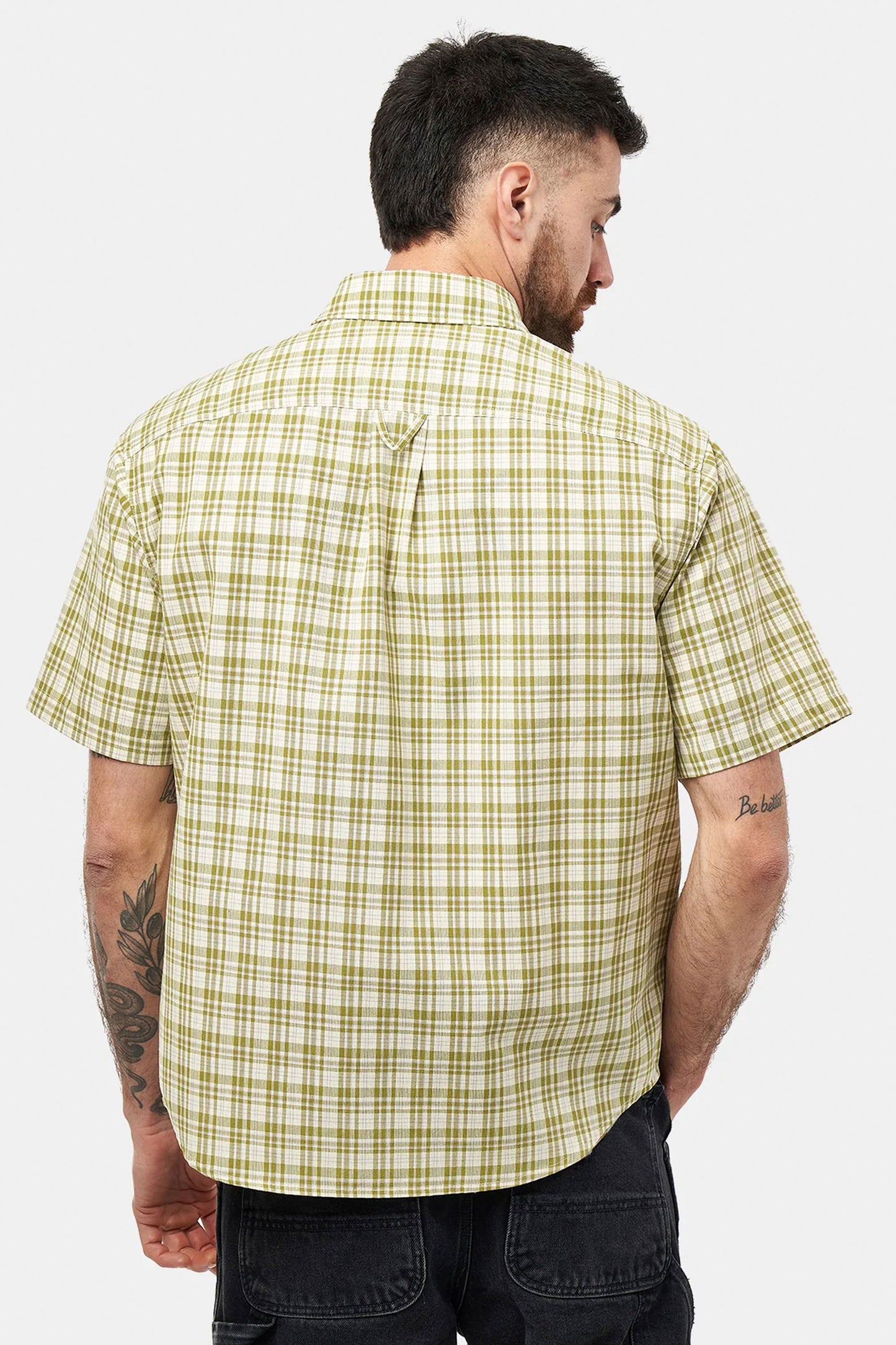 Pukas Surf Shop Man Shirt HUF Total Eclipse Plaid Mustard