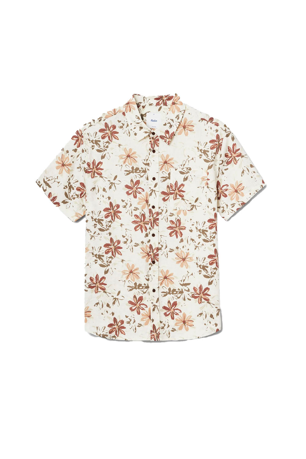 Katin Petals Shirt in Brush print – front view, men's floral short-sleeve shirt at Pukas Surf Shop