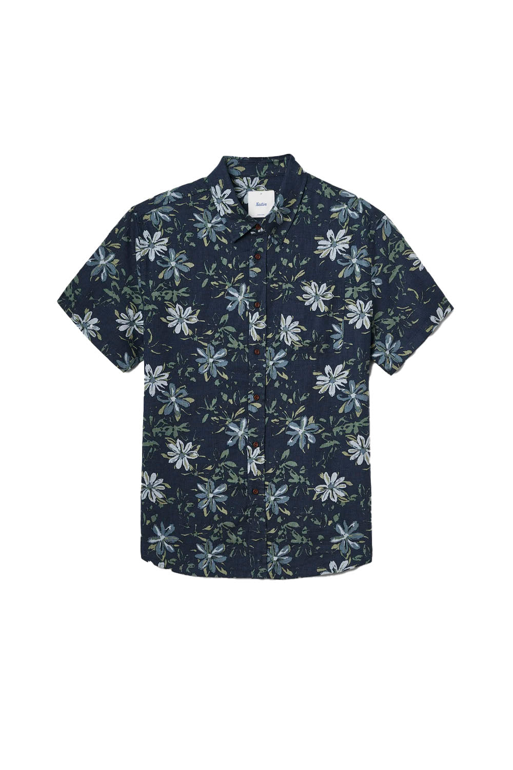 Katin Petals Shirt in Sea Storm – men's floral print shirt, relaxed fit