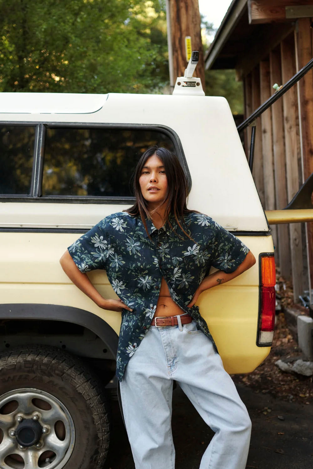 Katin Petals Shirt in Sea Storm – men's floral print shirt, relaxed fit