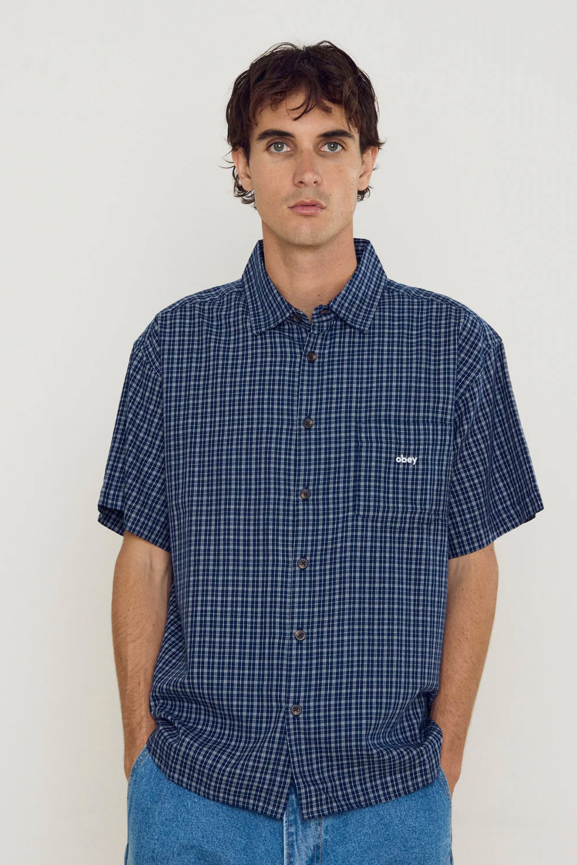 OBEY Bigwig Ian Woven Academy Navy | Shop at PUKAS SURF SHOP