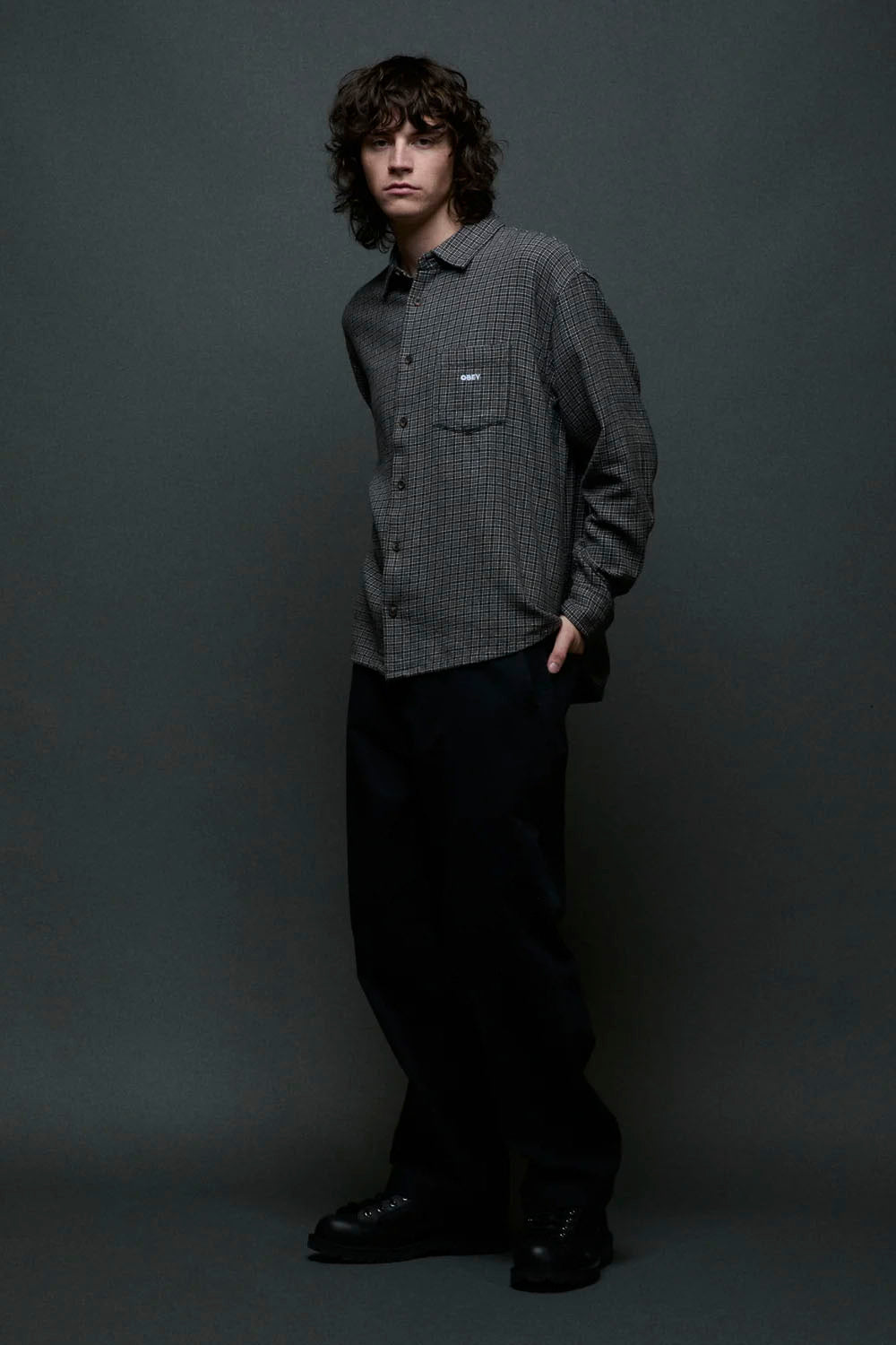 OBEY Bigwig Jack Woven Shirt Black Multi | Shop at PUKAS SURF SHOP